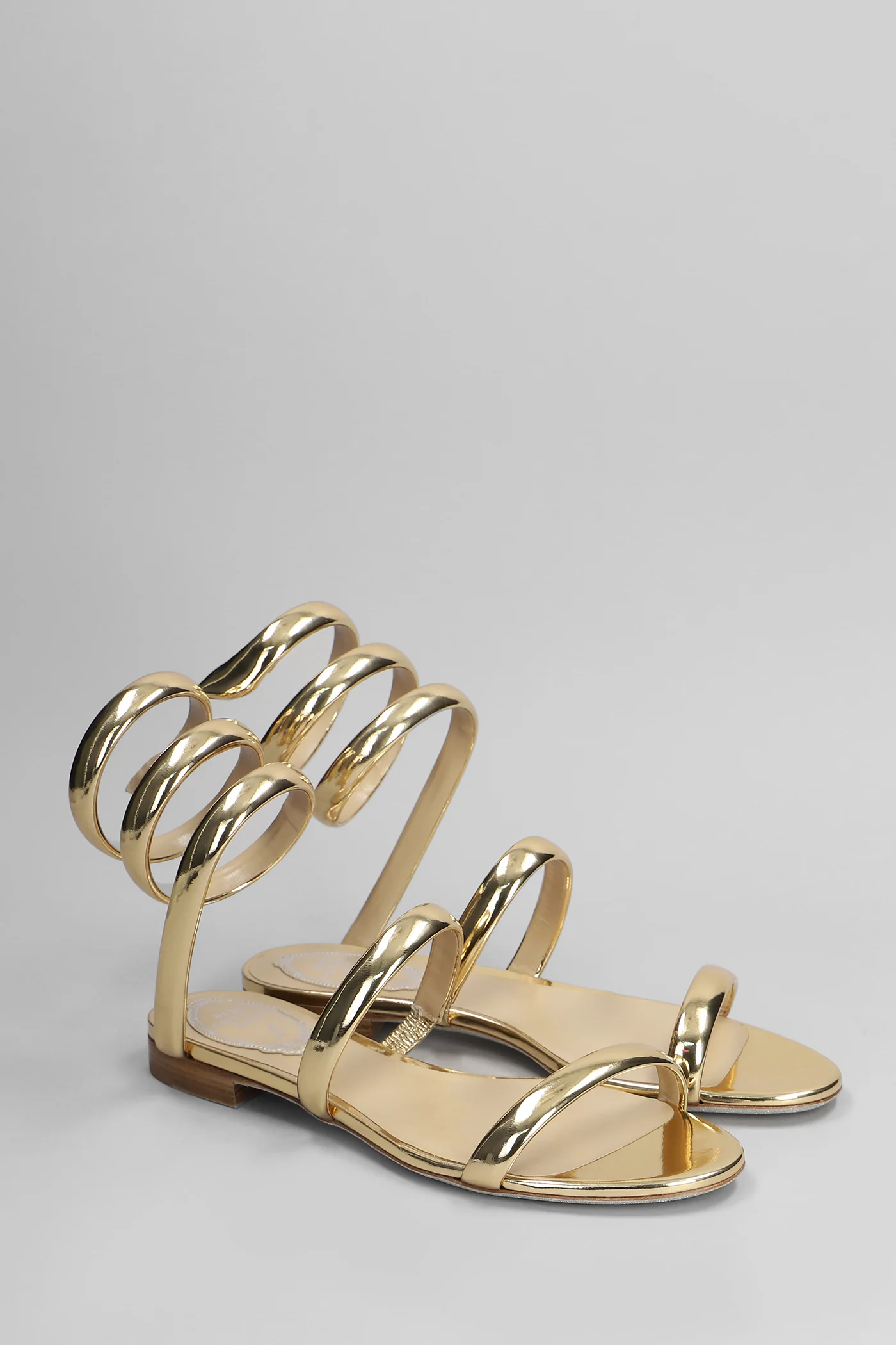 Serpente Flats in gold leather - Image 2