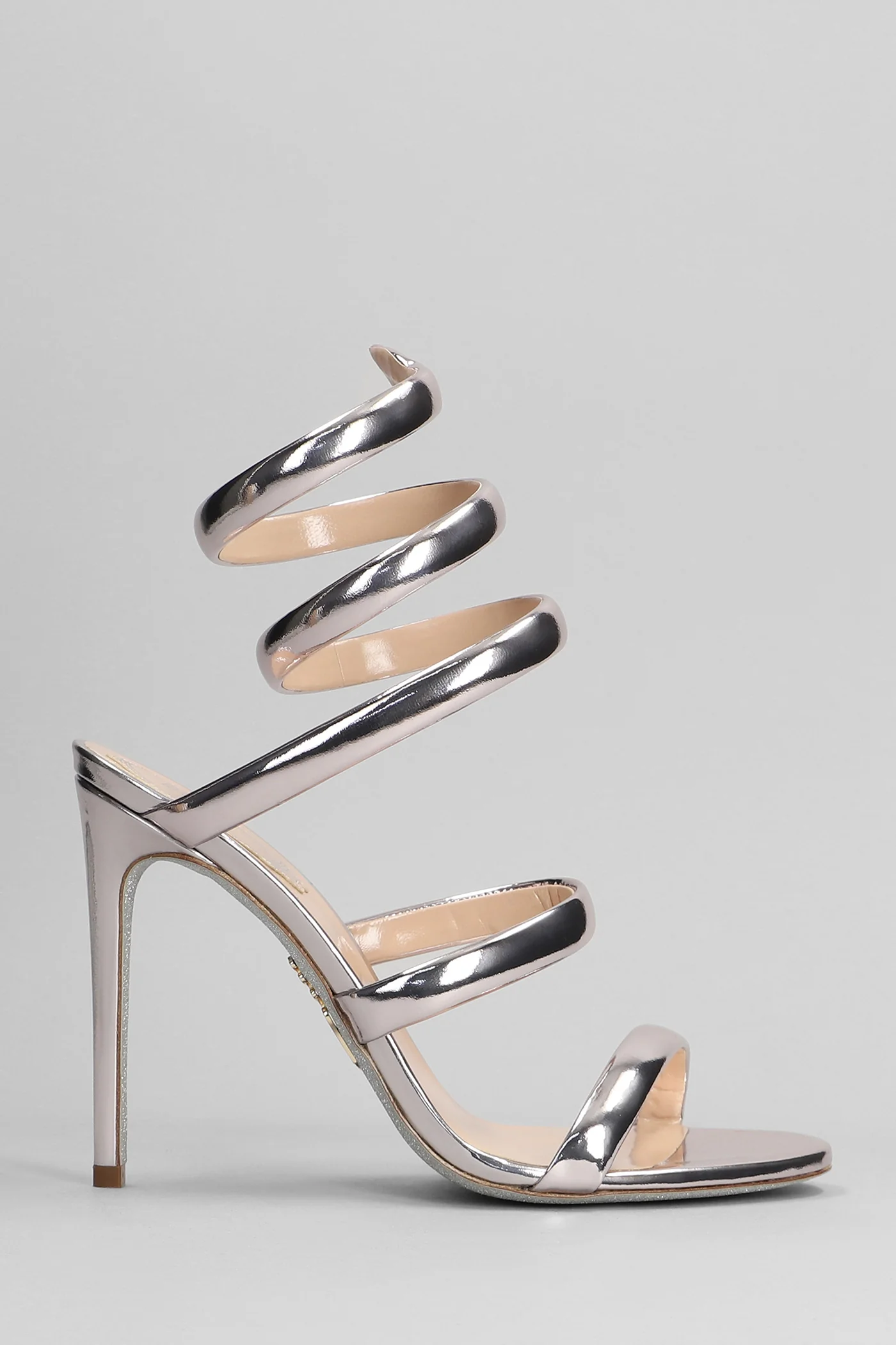 Serpente Sandals in silver leather