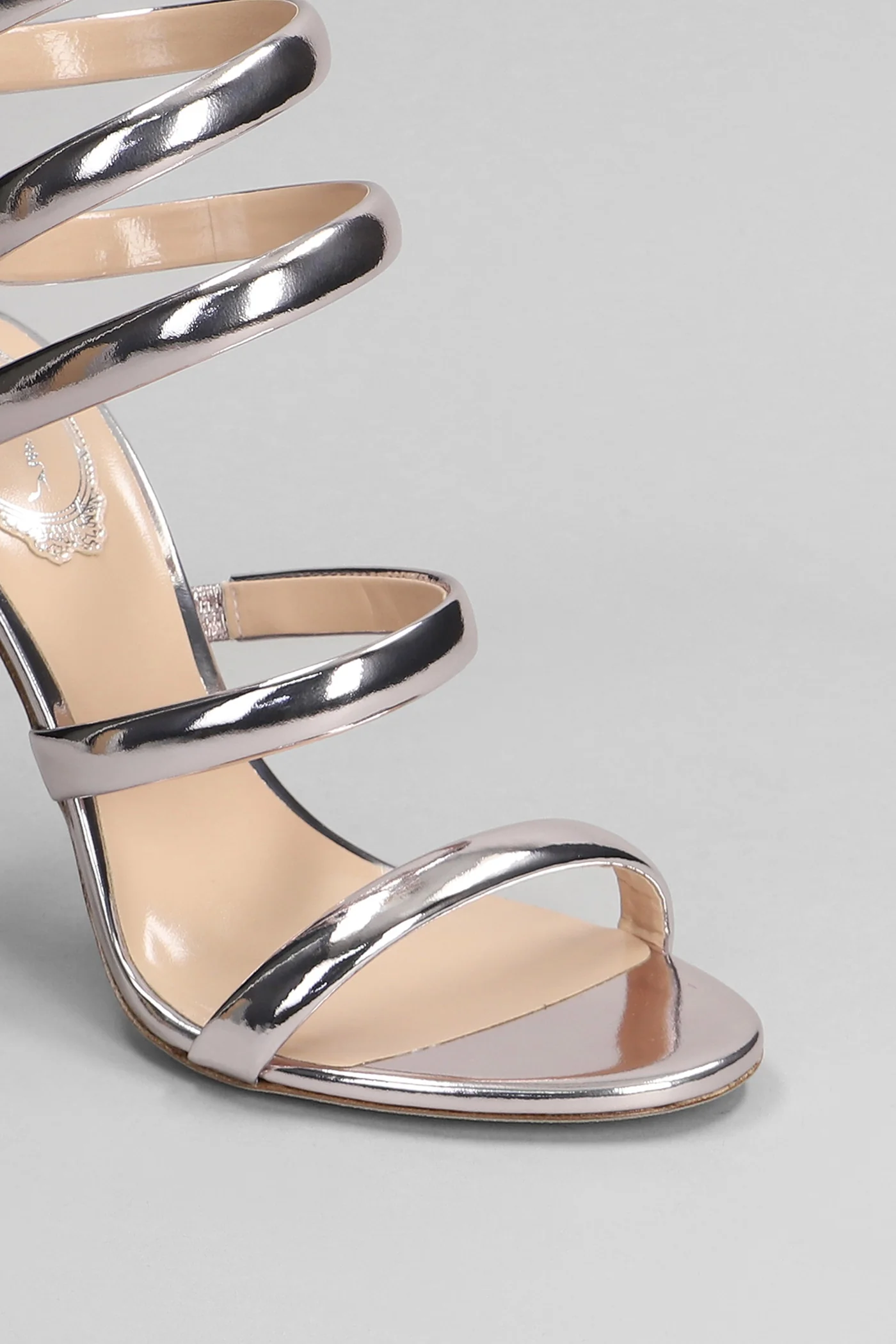 Serpente Sandals in silver leather - Image 5