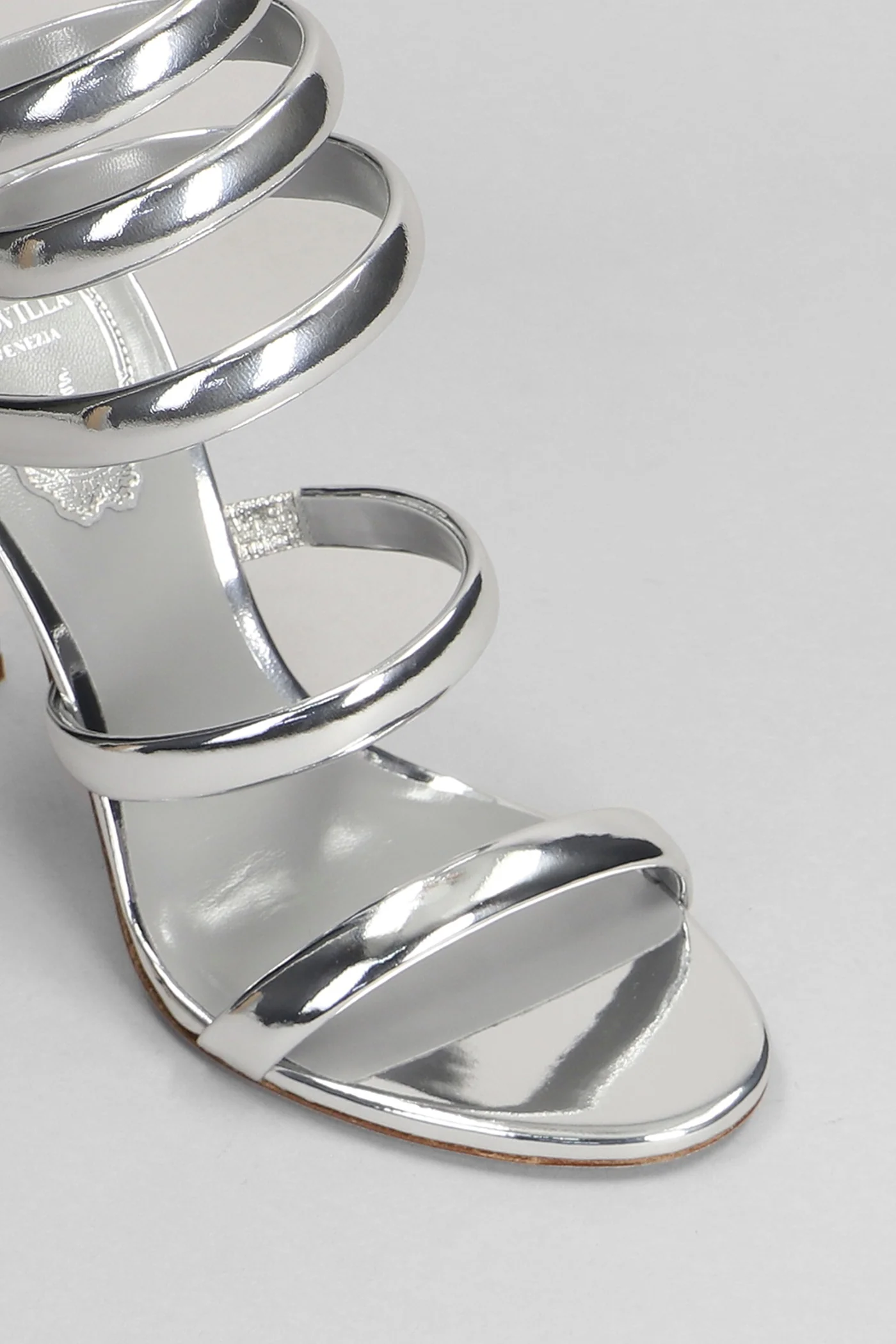 Serpente Sandals in silver leather - Image 5