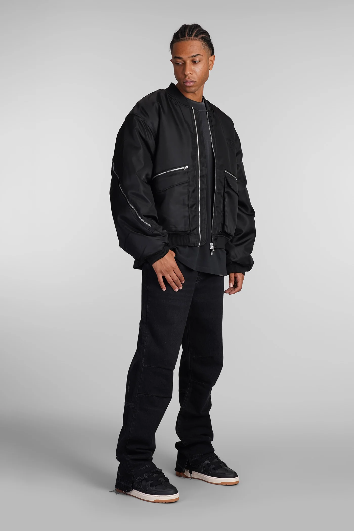Bomber Jacket in black nylon - Image 2