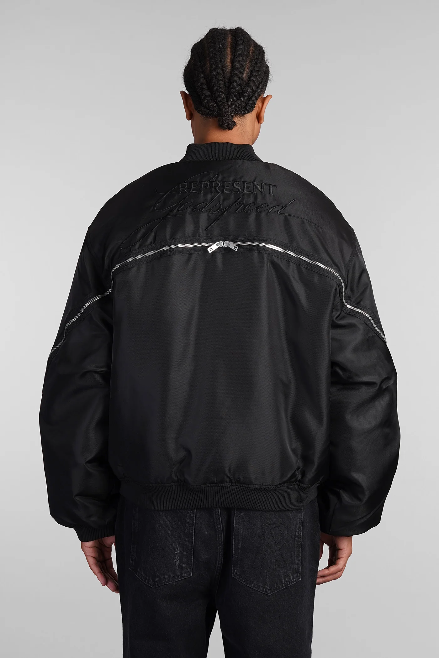 Bomber Jacket in black nylon - Image 3