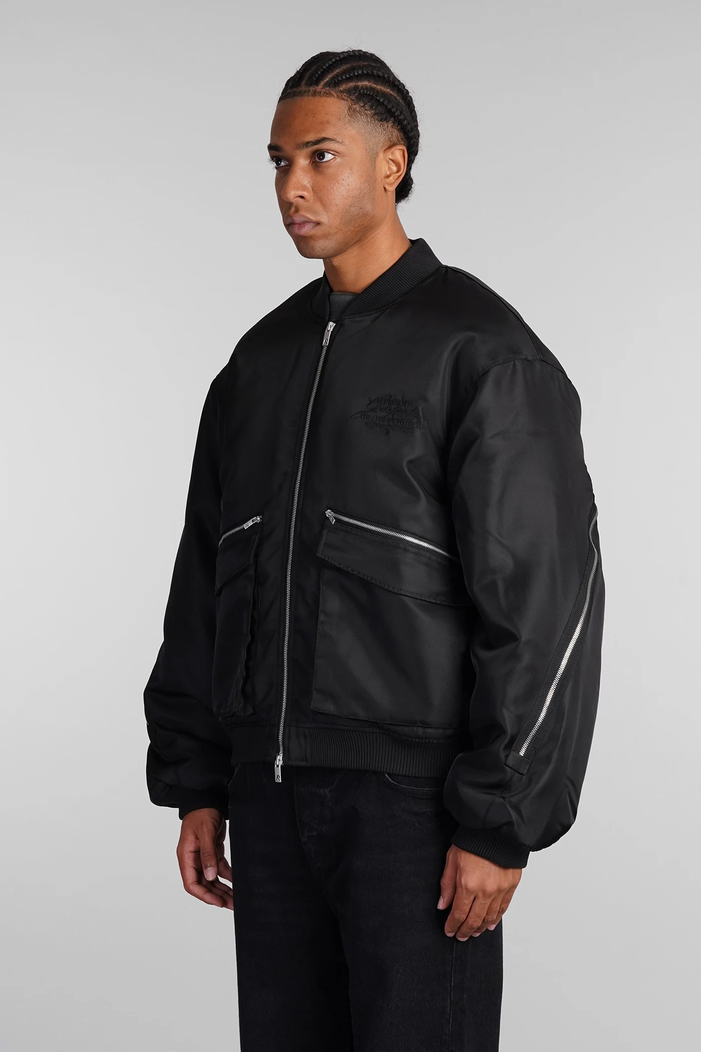 Bomber Jacket in black nylon - Image 4