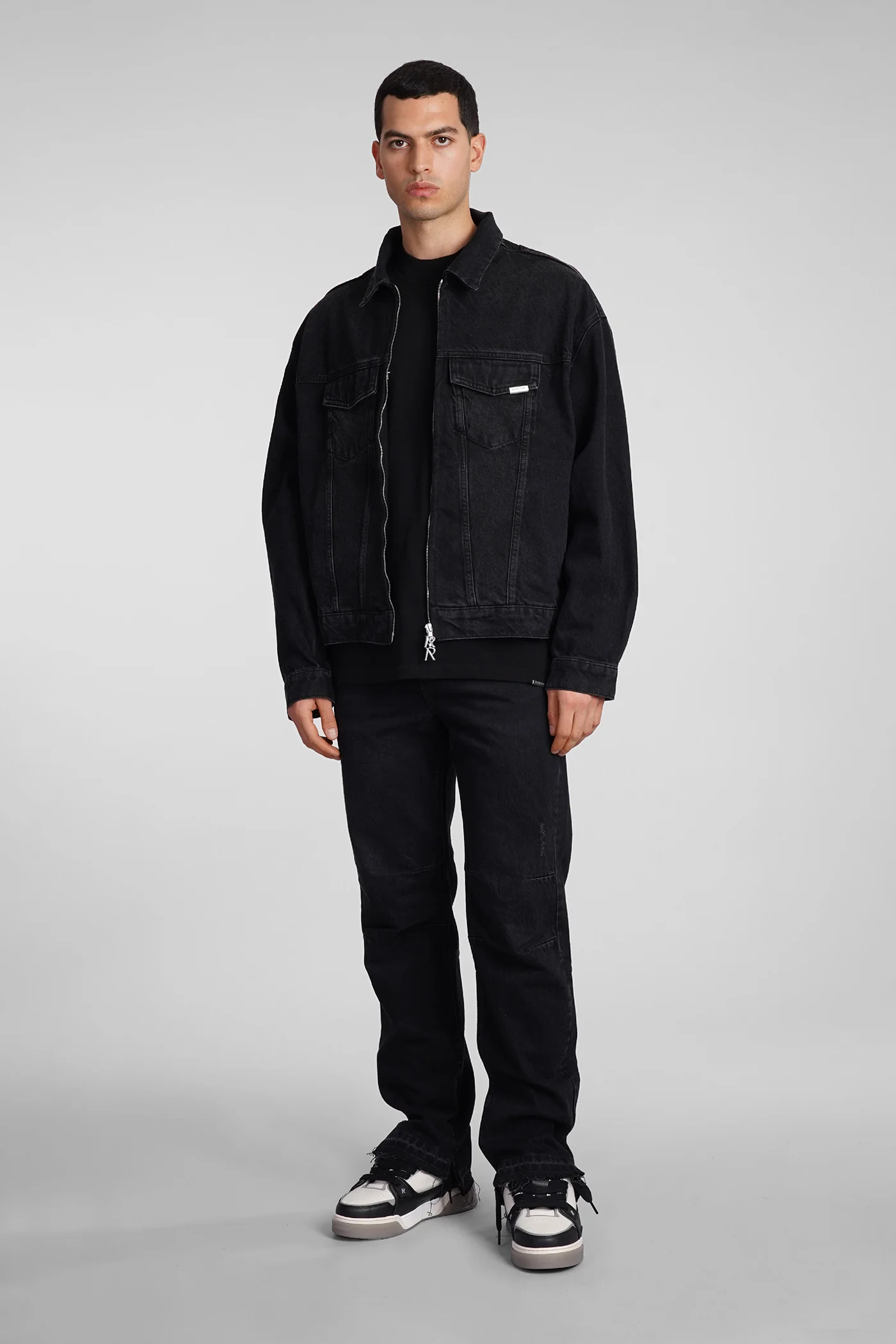 Denim Jackets in black cotton - Image 2