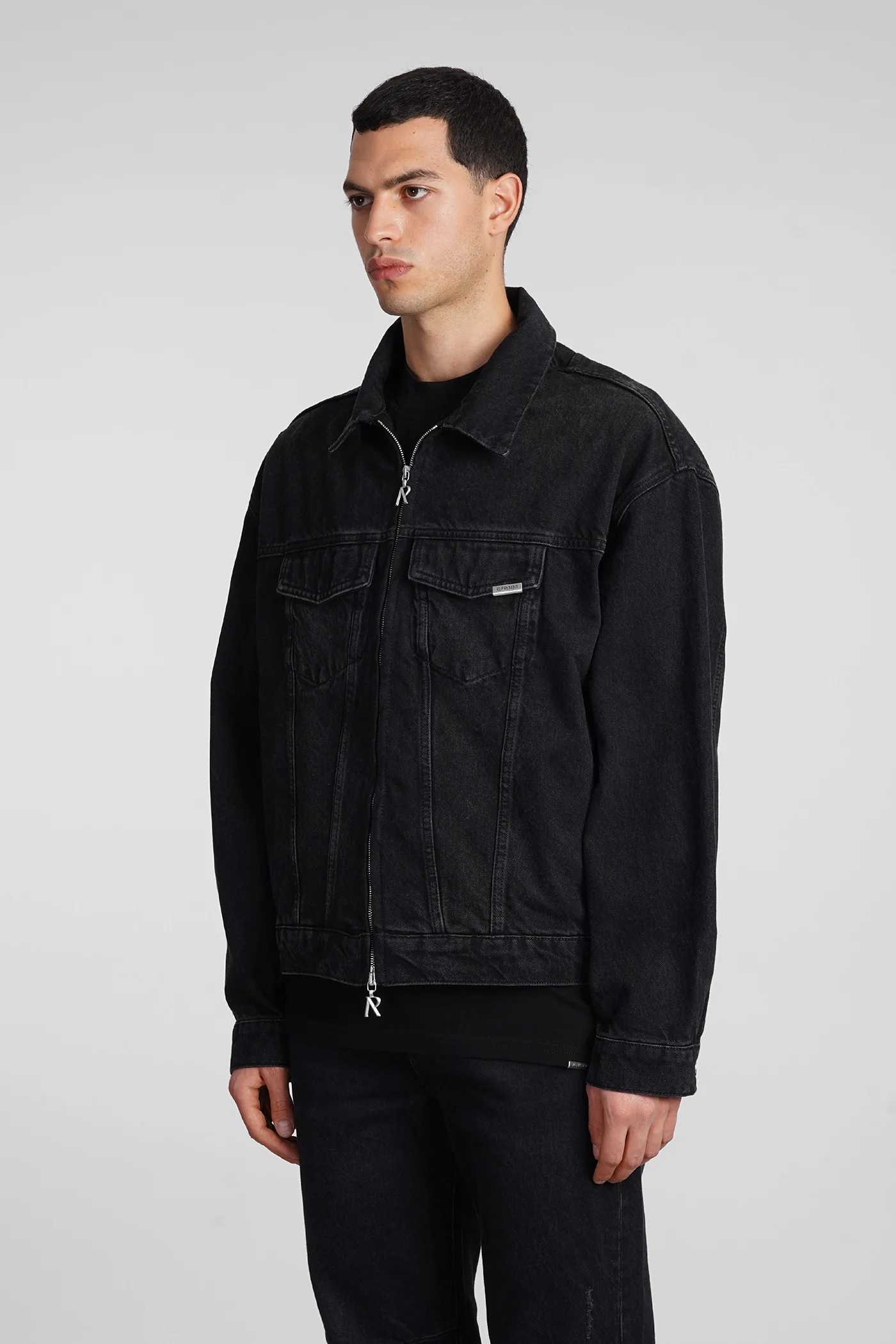 Denim Jackets in black cotton - Image 4