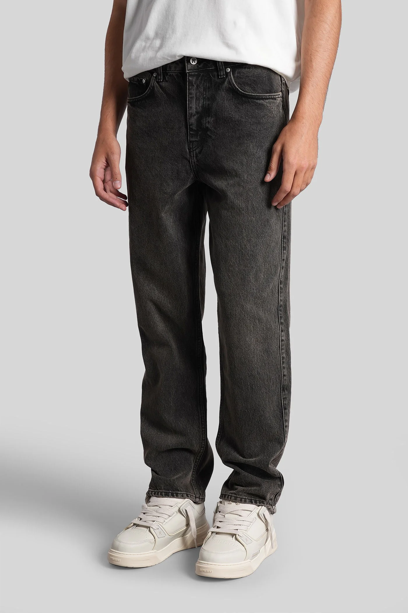 R2S split denim Jeans in grey cotton - Image 4