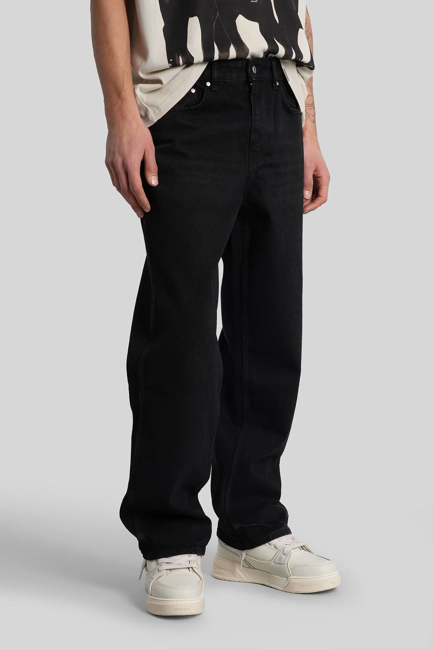 R3 Baggy denim Jeans in black cotton - Image 4