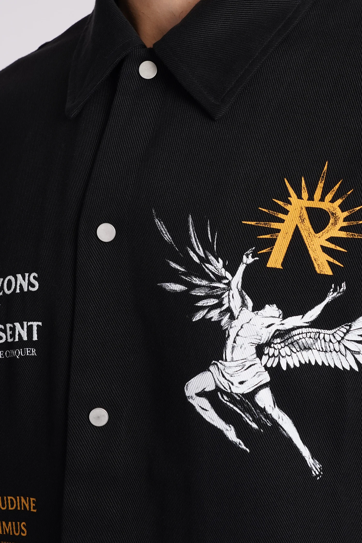 Shirt in black wool and polyester - Image 5