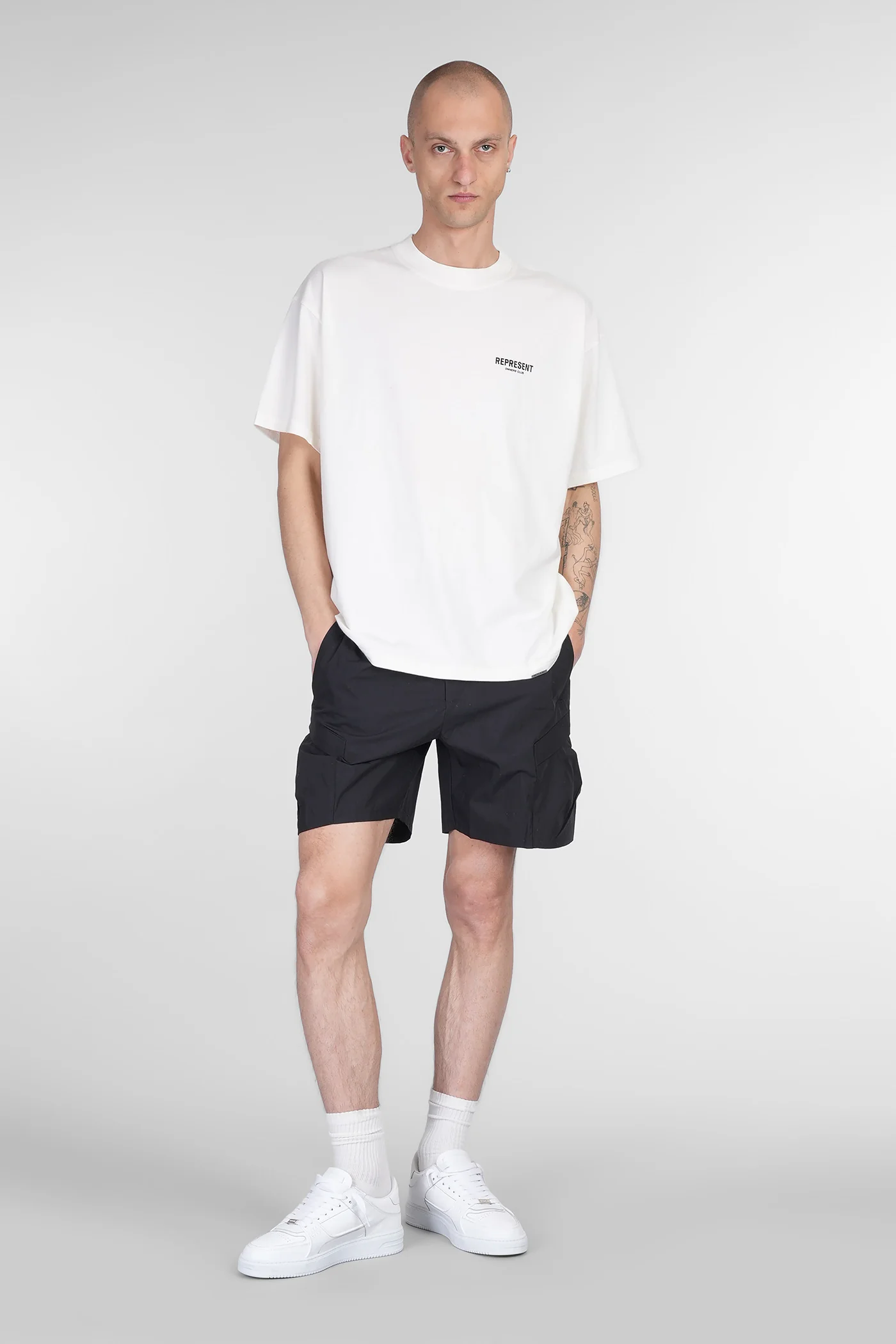 Shorts in black cotton - Image 2