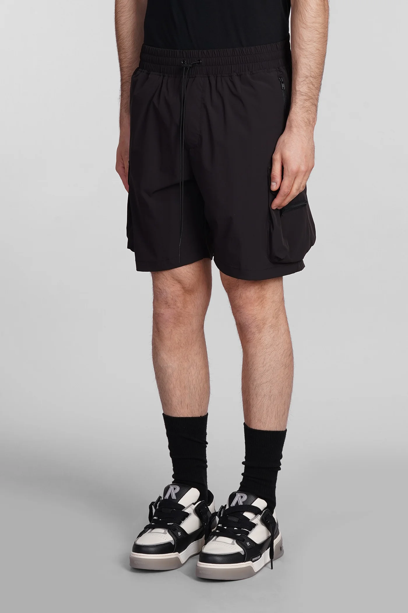 Shorts in black nylon - Image 4