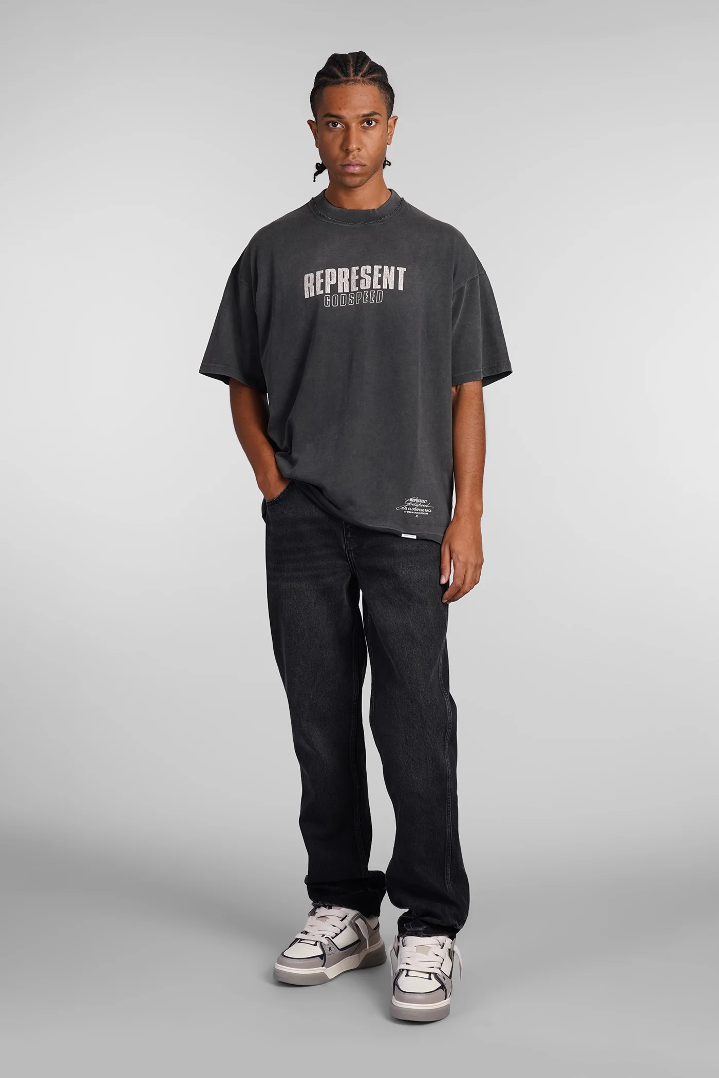 T-Shirt in black cotton - Image 2