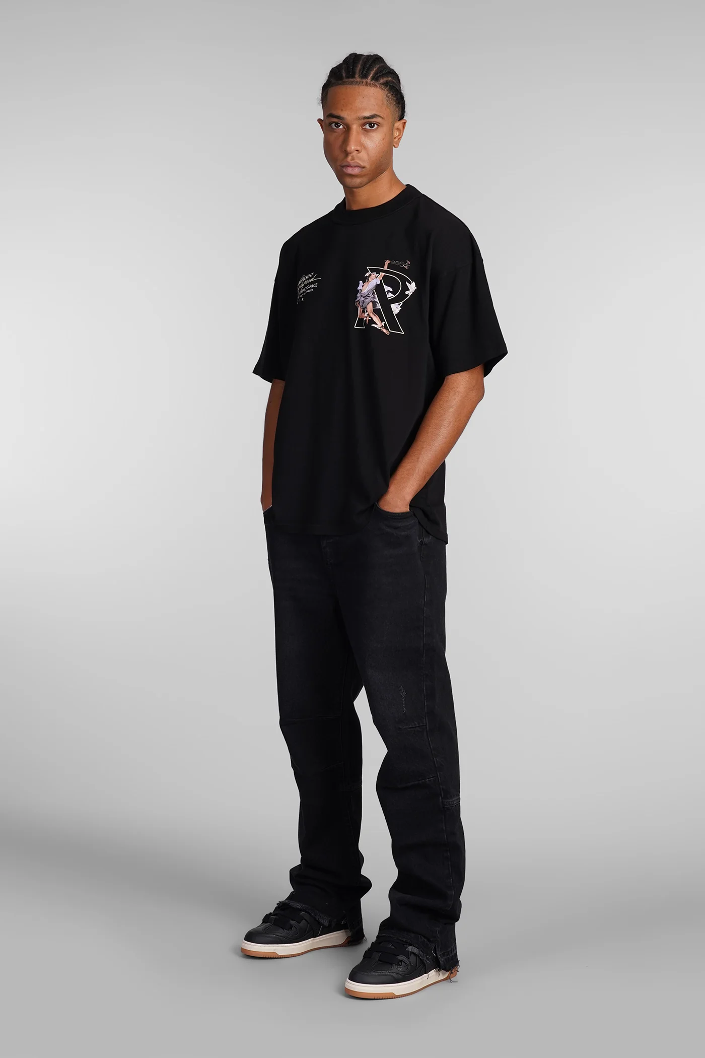 T-Shirt in black cotton - Image 2
