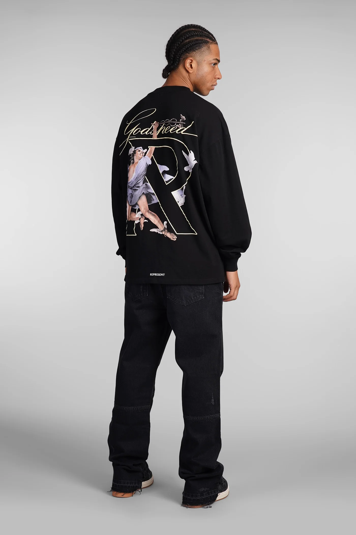 T-Shirt in black cotton - Image 2