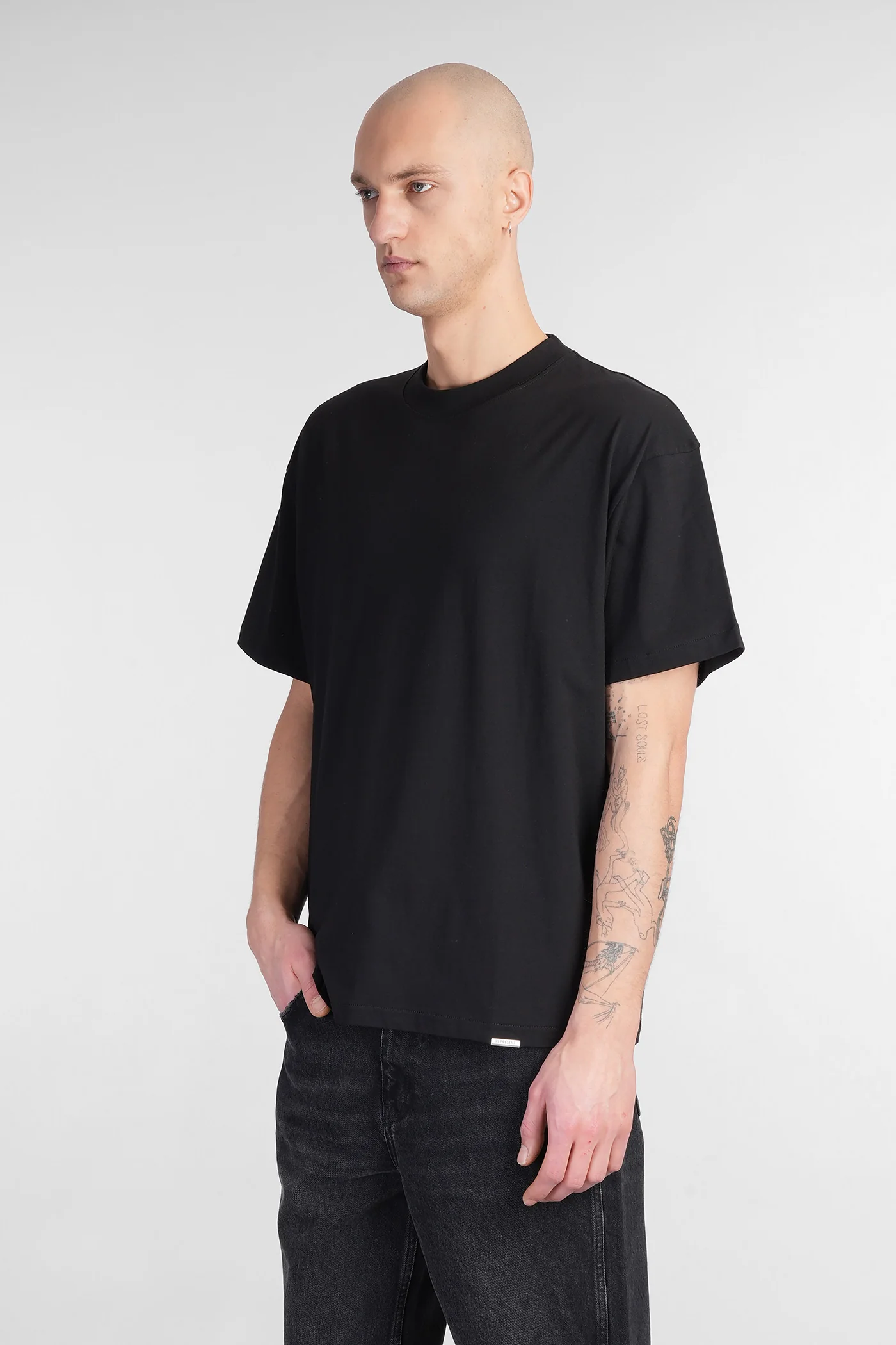 T-Shirt in black cotton - Image 4
