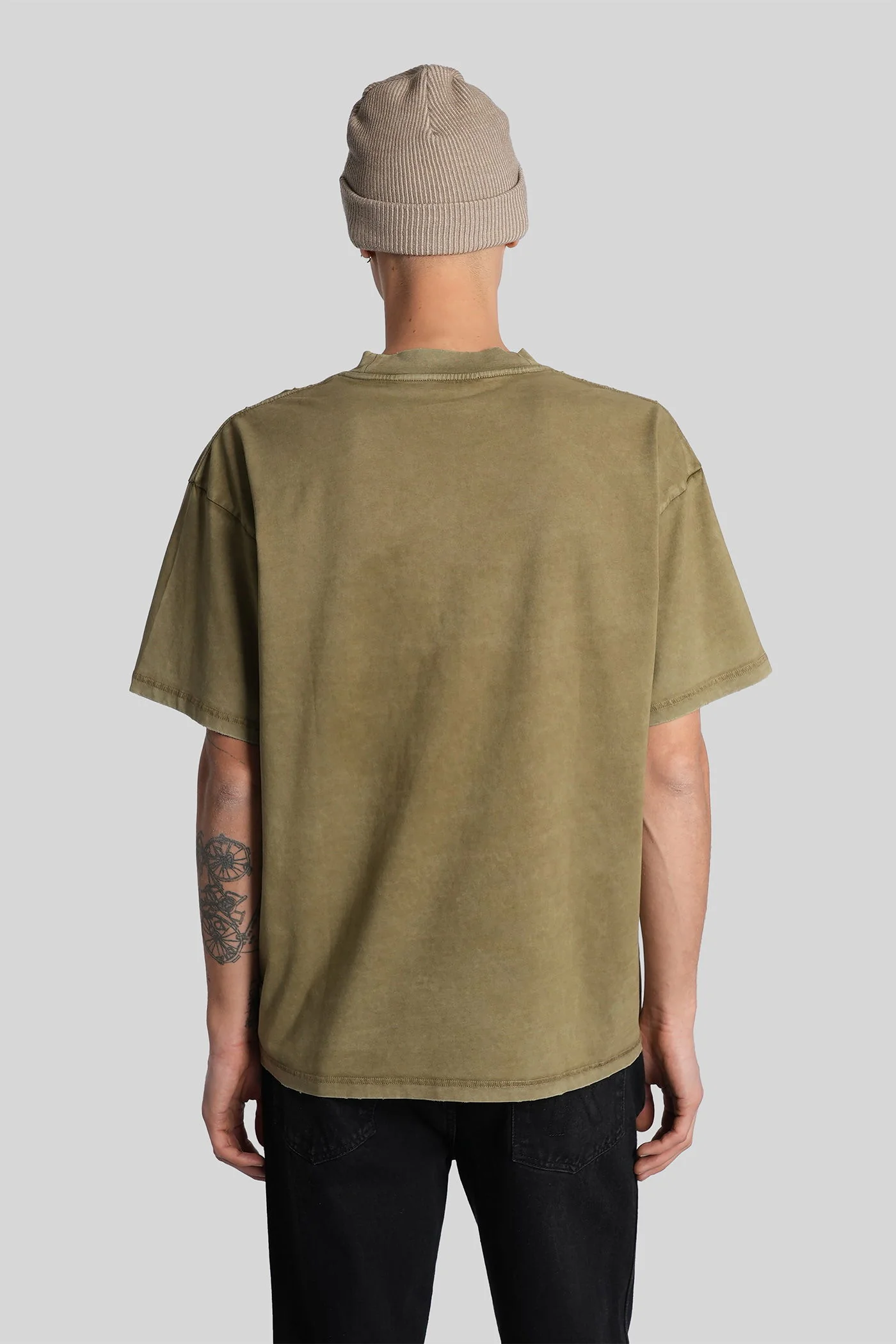 T-Shirt in khaki cotton - Image 3