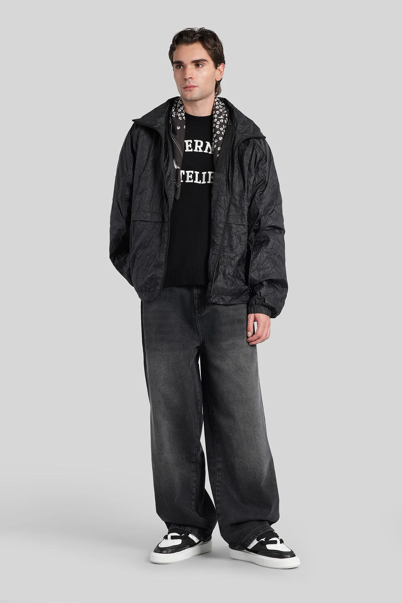 Casual jacket in black nylon - Image 2