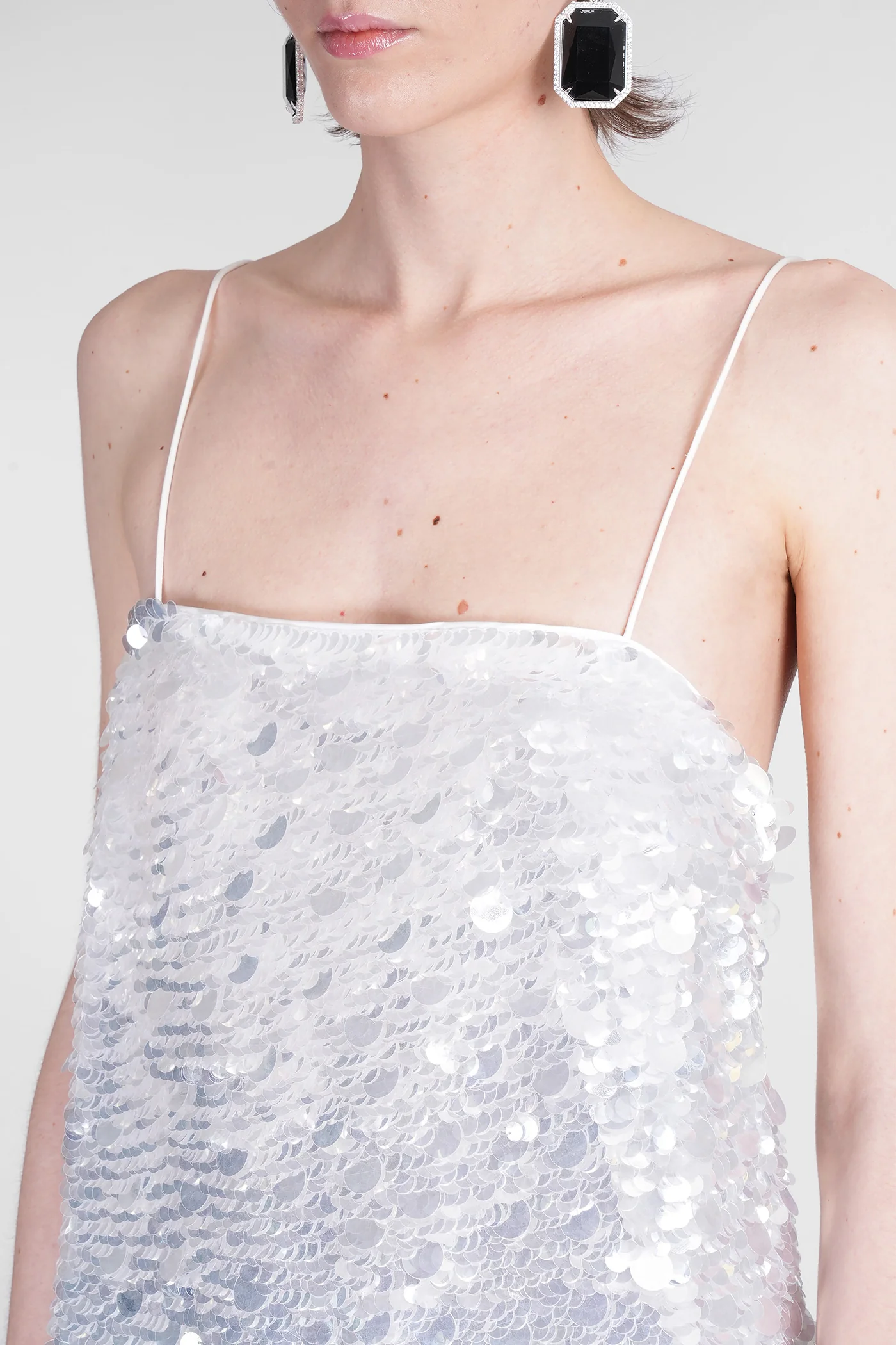 Eleanora Mini dress in silver polyester - Image 5