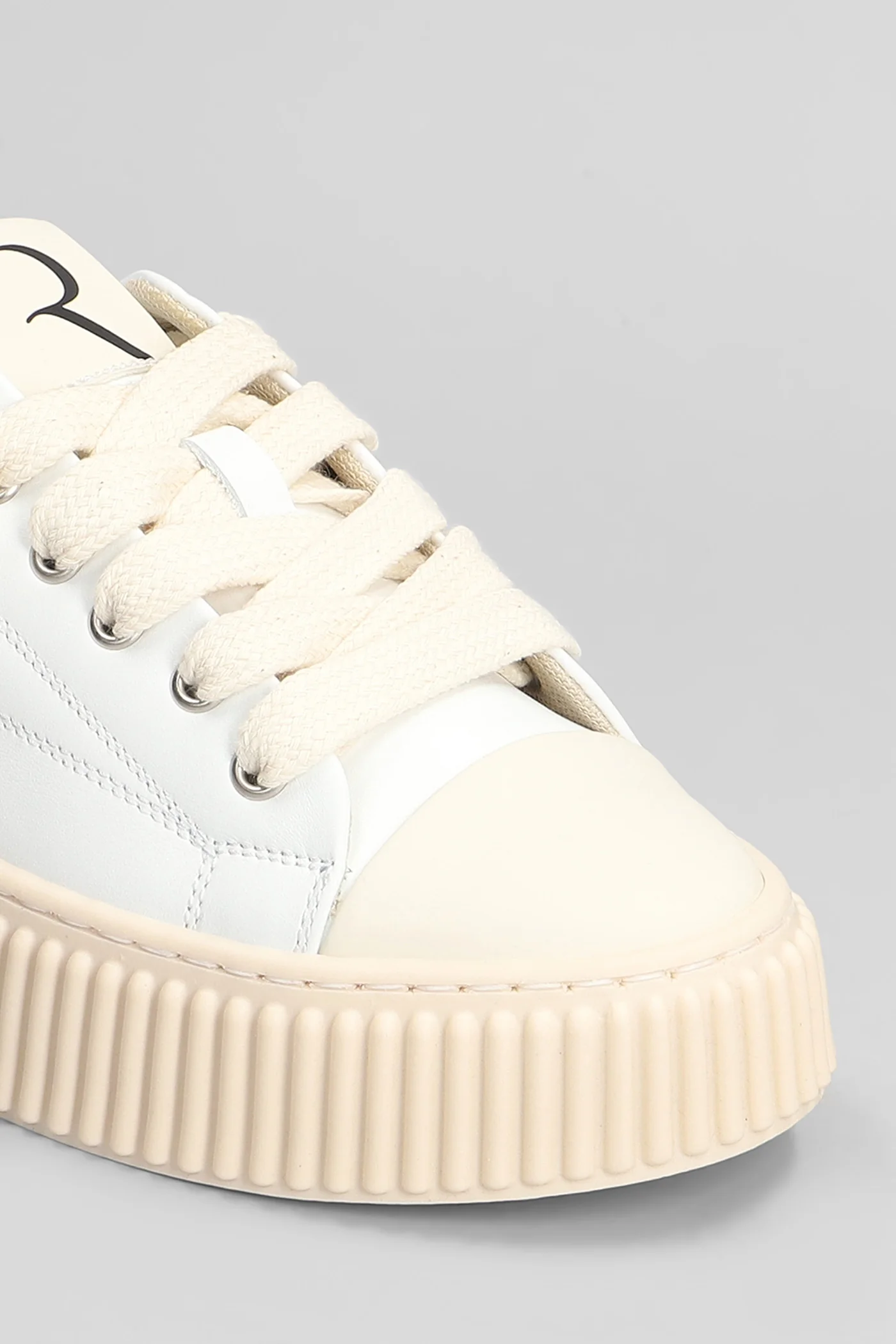 Leather Sneakers in white leather - Image 5