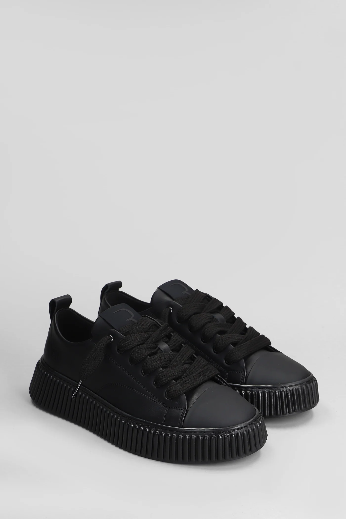 Mono Leather Sneakers in black leather - Image 12