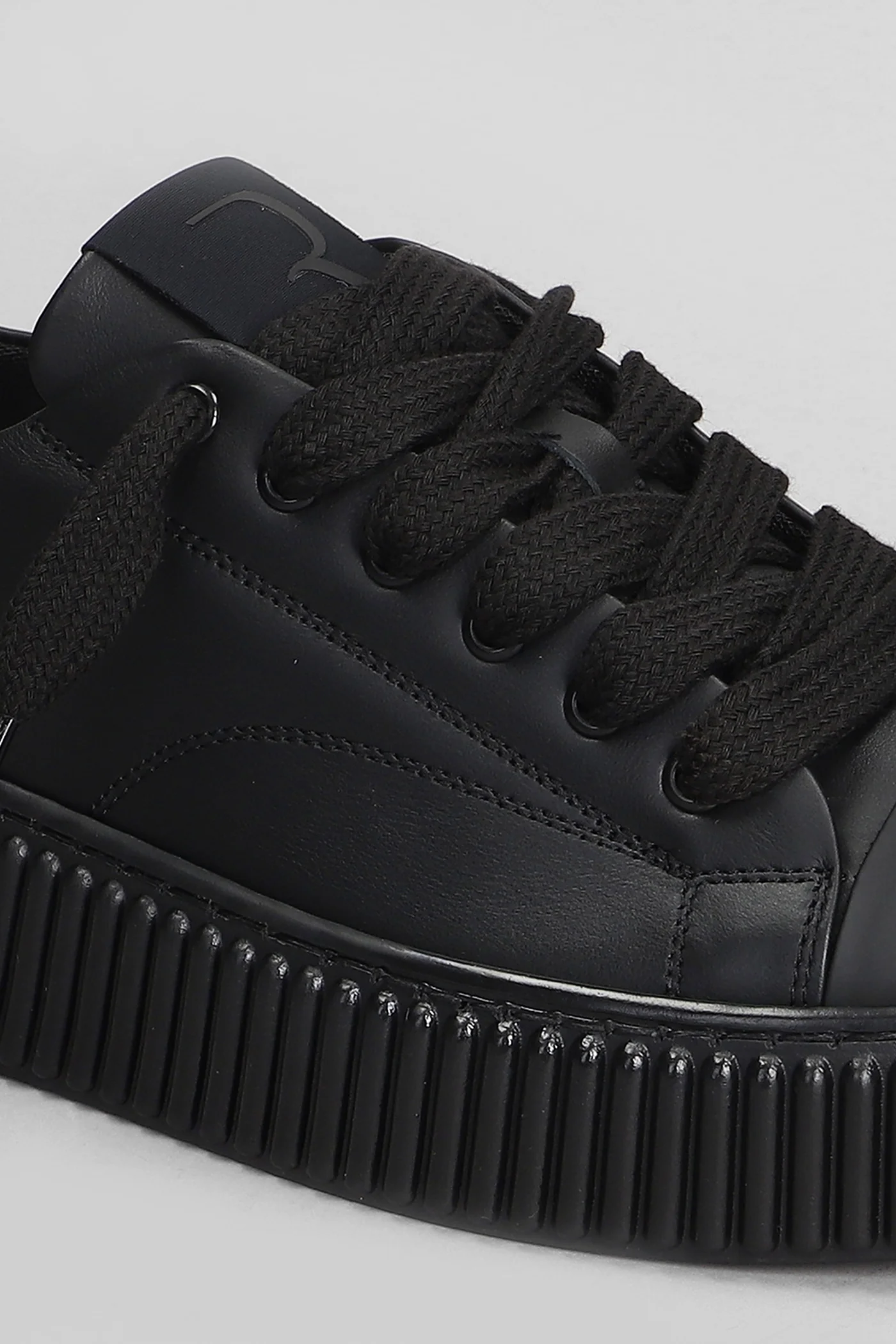 Mono Leather Sneakers in black leather - Image 15