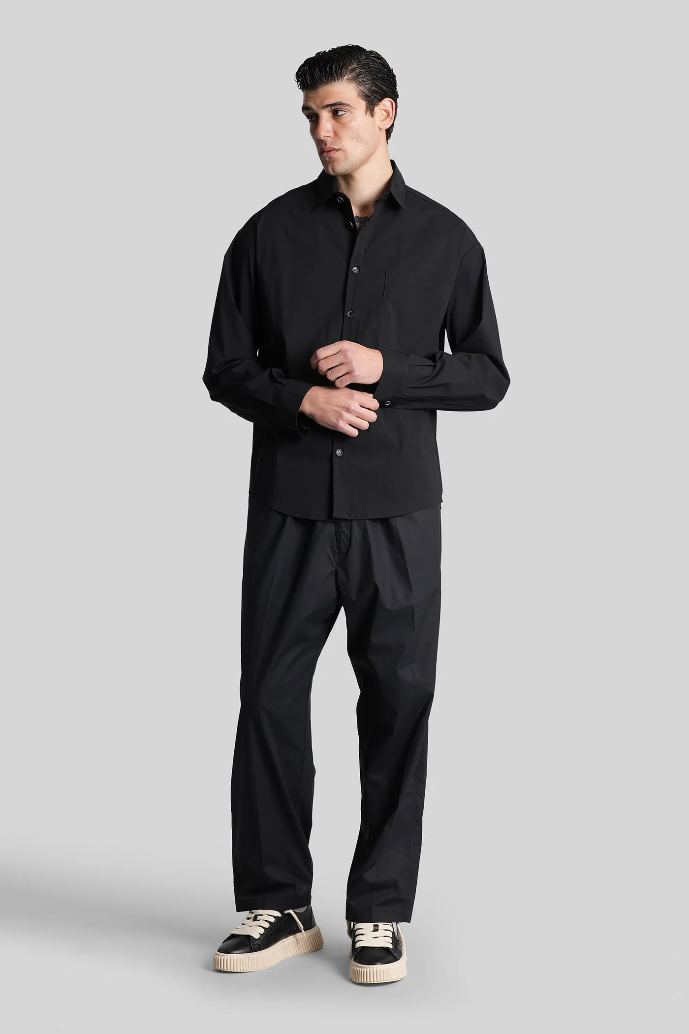Shirt in black cotton - Image 2