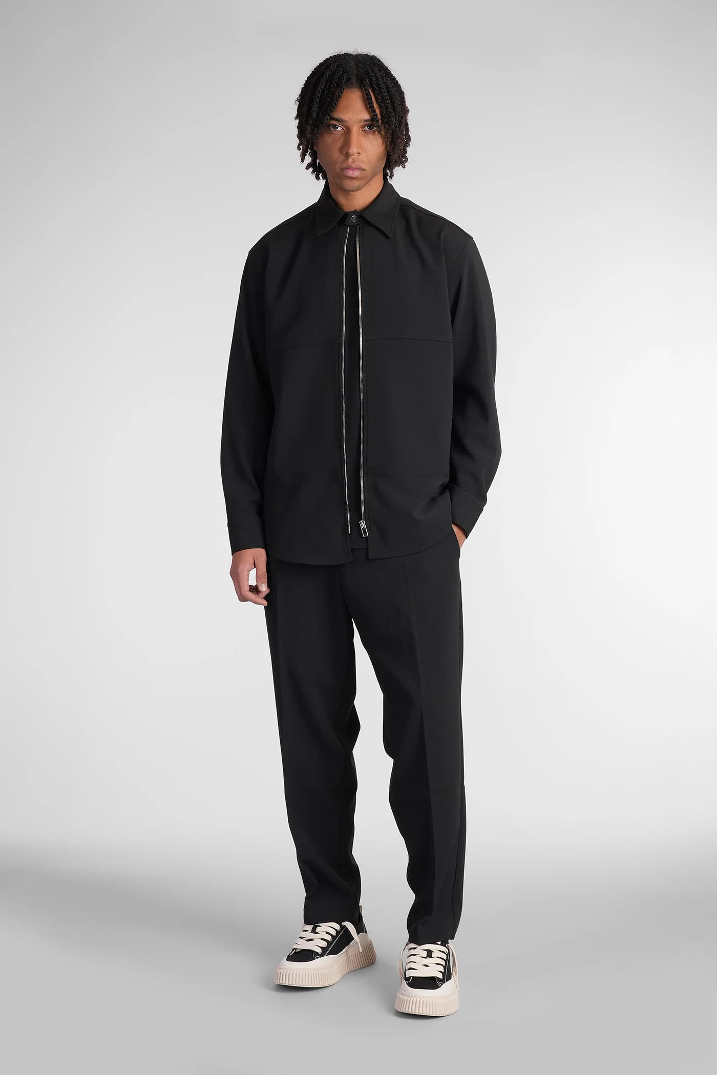 Shirt in black polyester - Image 2