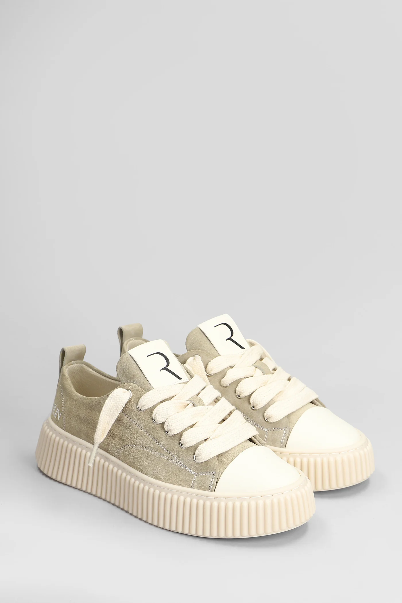 Suede Sneakers in beige suede - Image 2