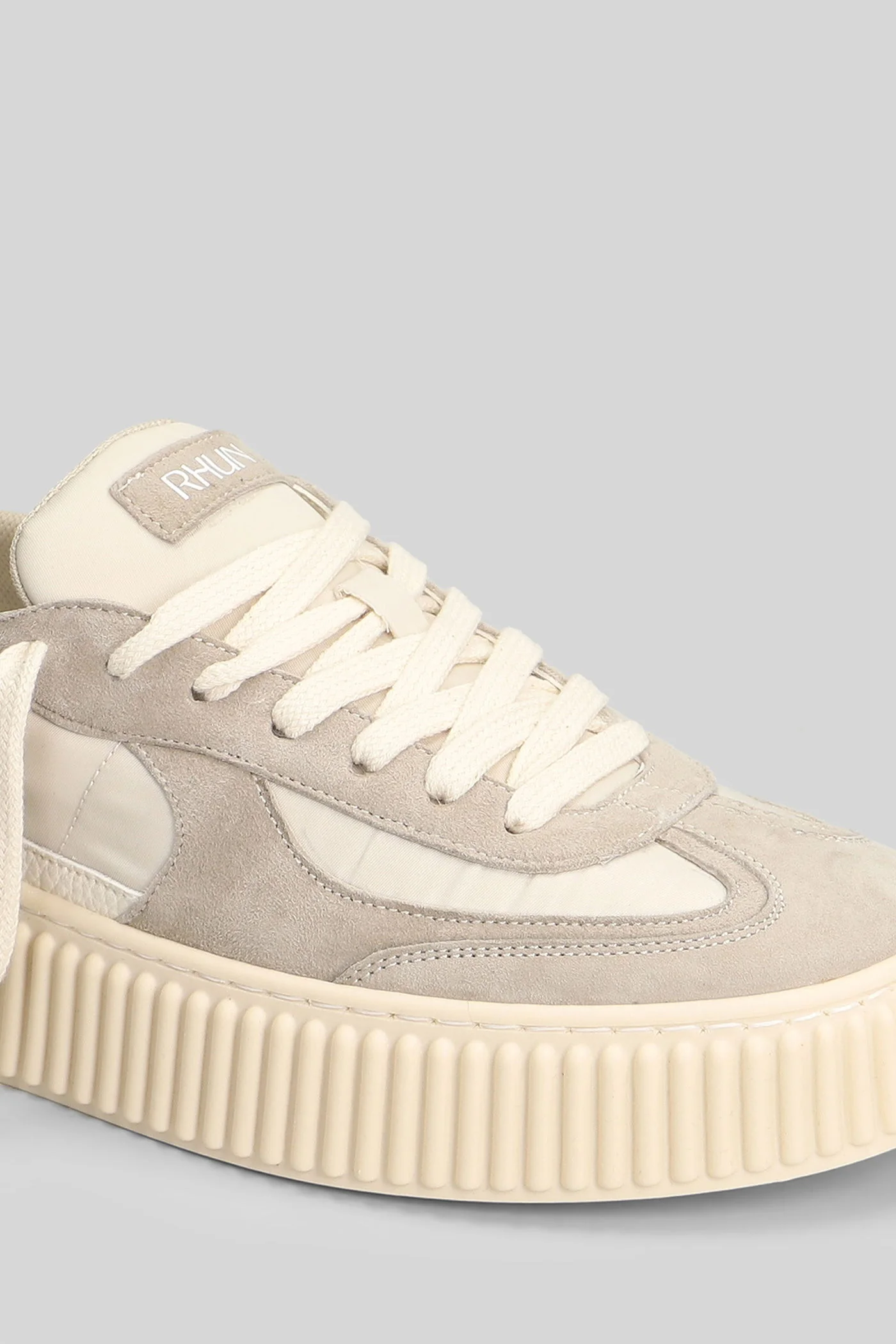 Suede Sneakers in beige suede and leather - Image 5