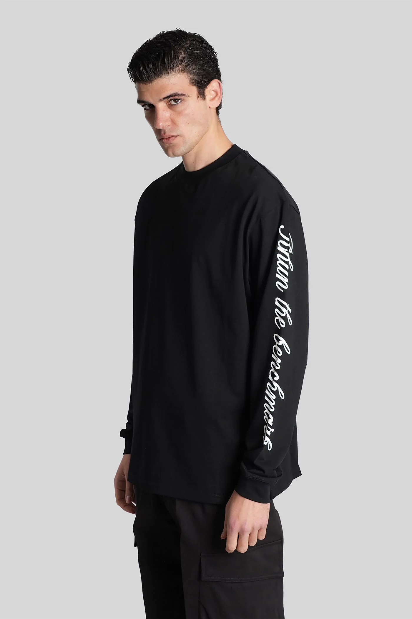 T-Shirt in black cotton - Image 4