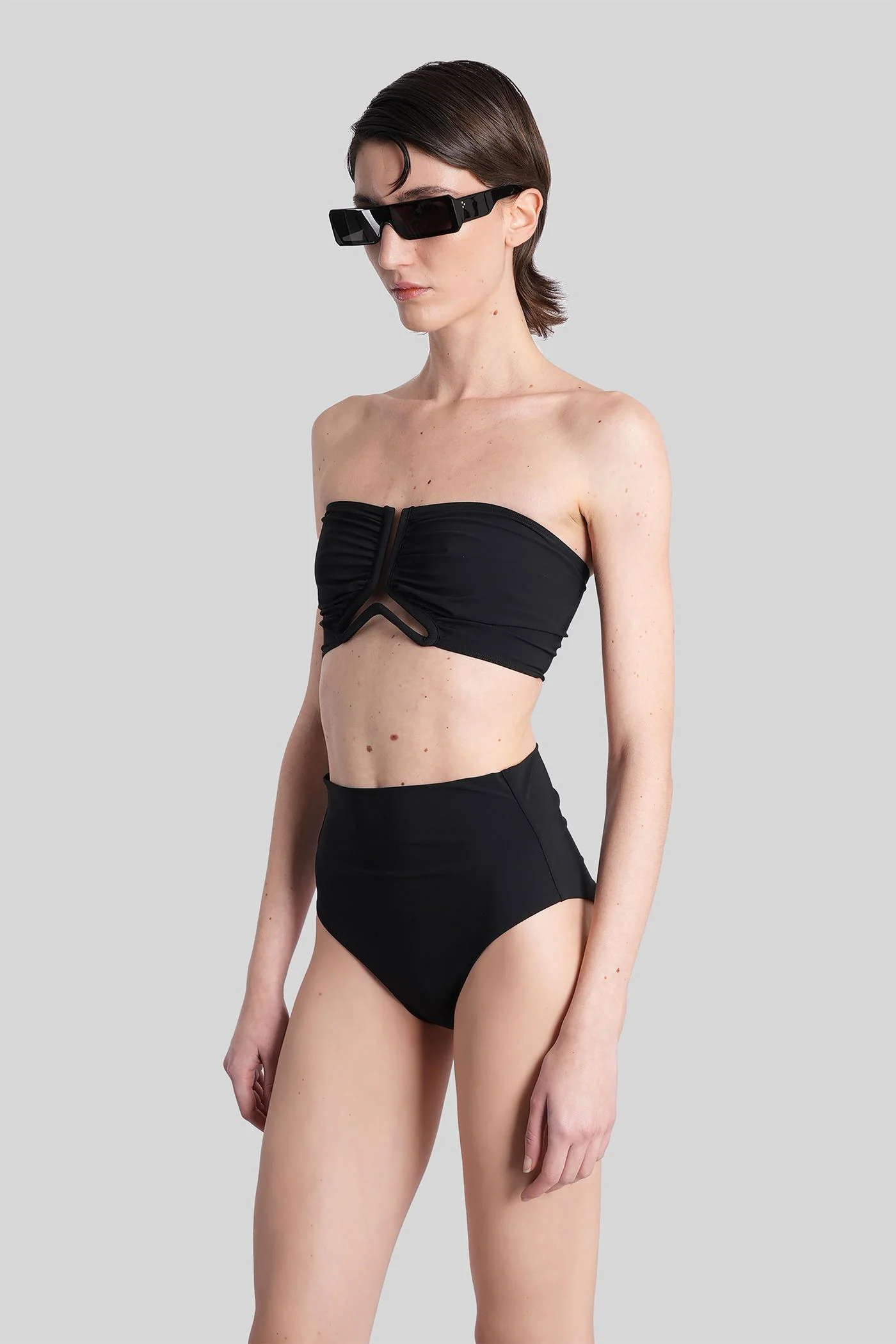 Allanah bikini top Beachwear in black polyamide - Image 3