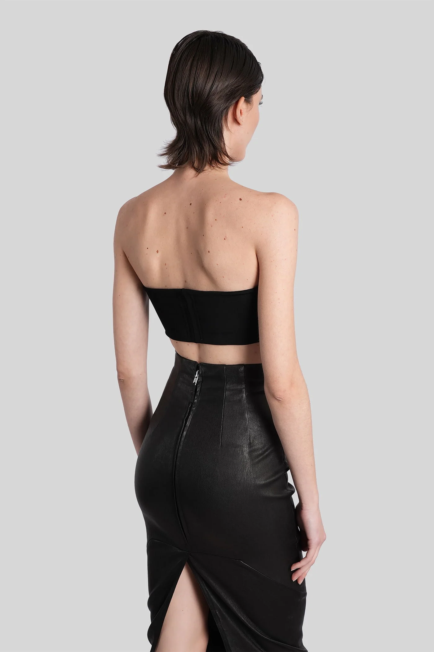 Bandeau top Topwear in black viscose - Image 3