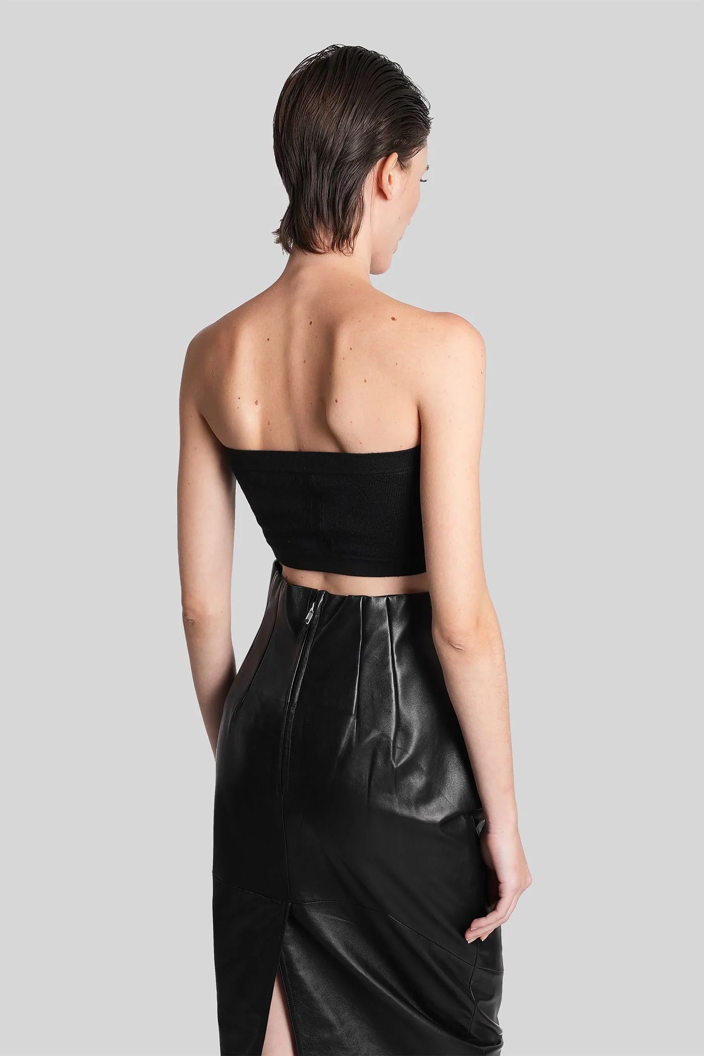 Bandeau Topwear in black cashmere - Image 3