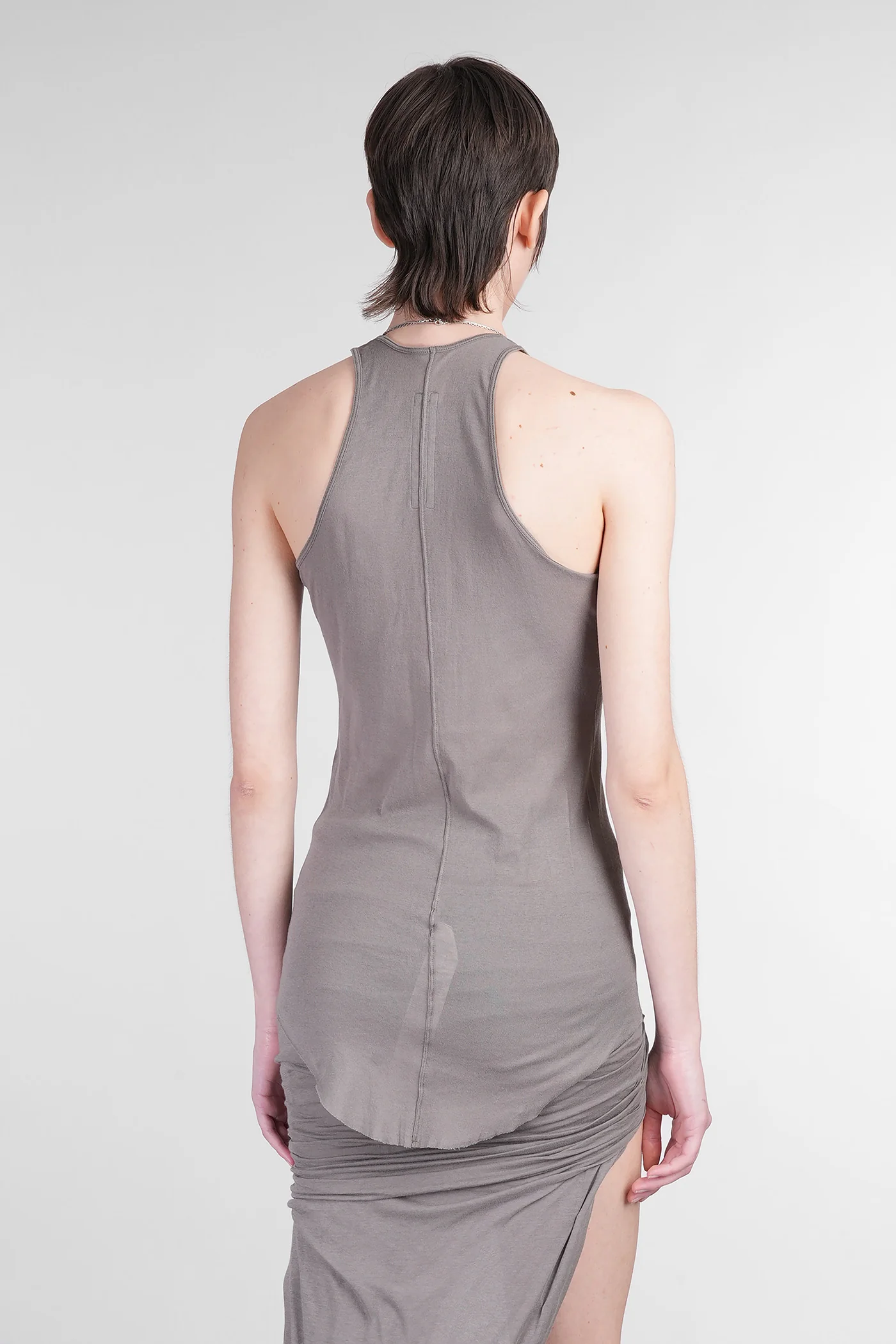 Basic rib tank tank Top in grey cotton - Image 3