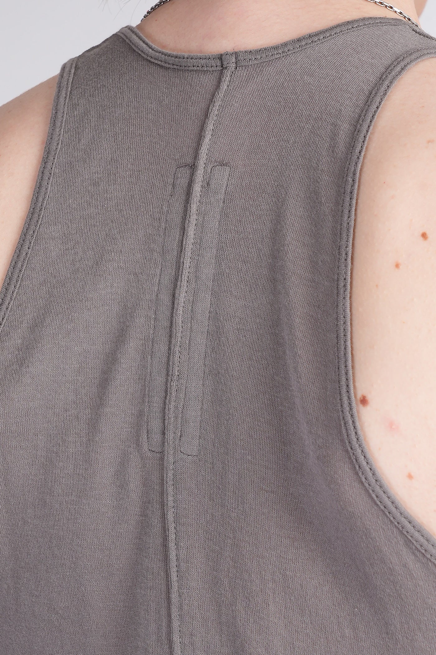 Basic rib tank tank Top in grey cotton - Image 5
