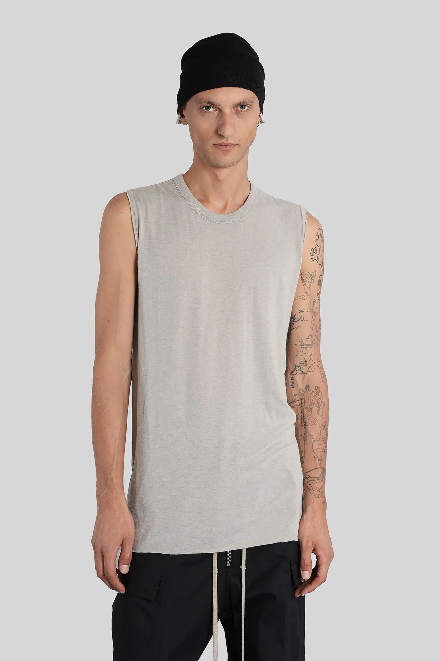 Basic sl t tank Top in grey viscose