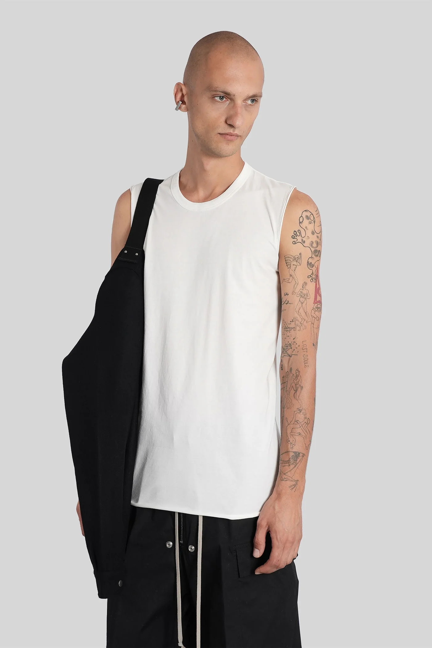 Basic sl t tank Top in white cotton - Image 4