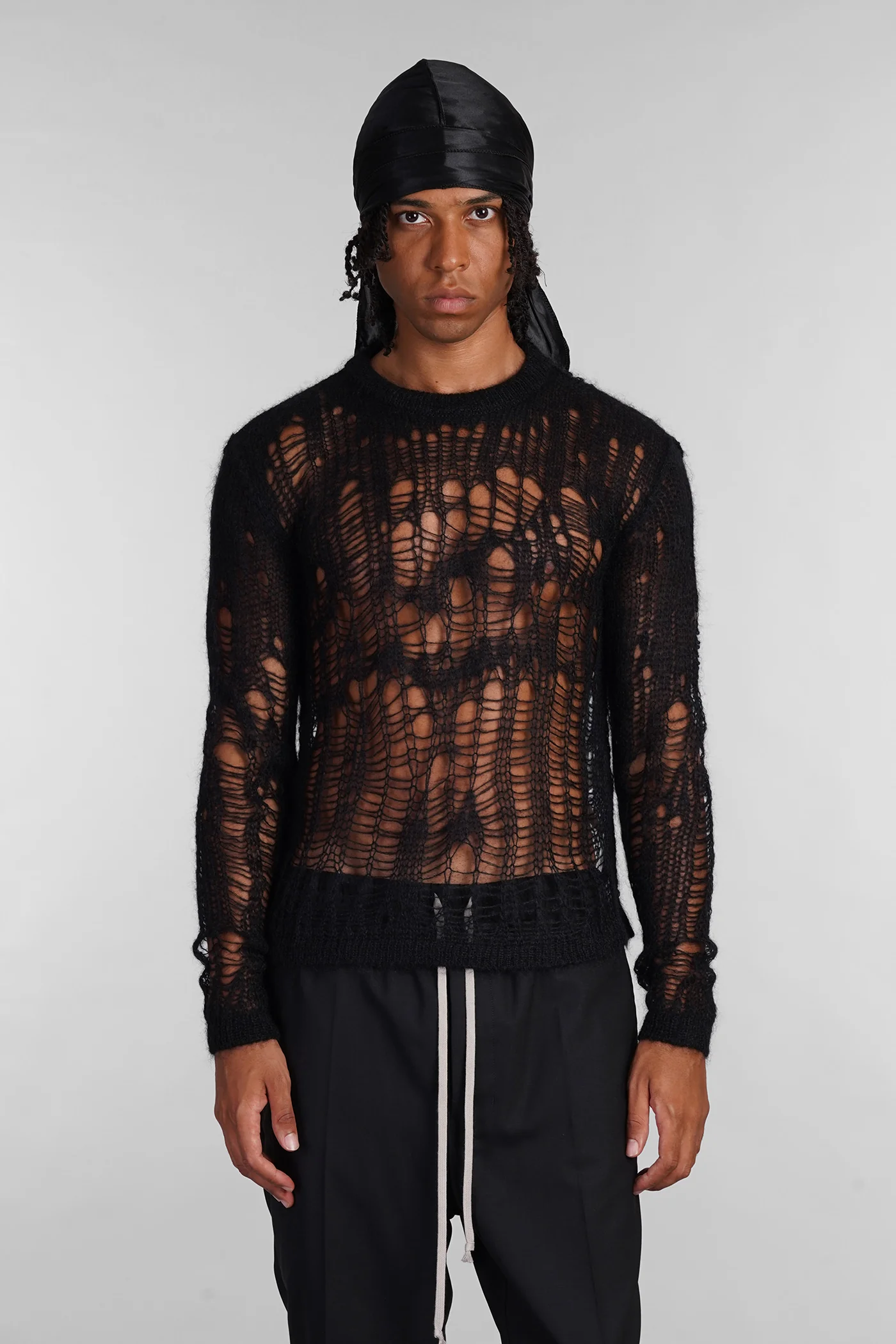Biker level Knitwear in black polyamide