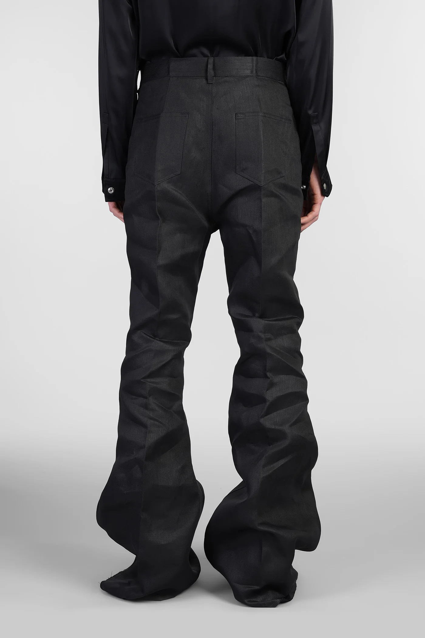 Bolan cargo Jeans in black linen - Image 3