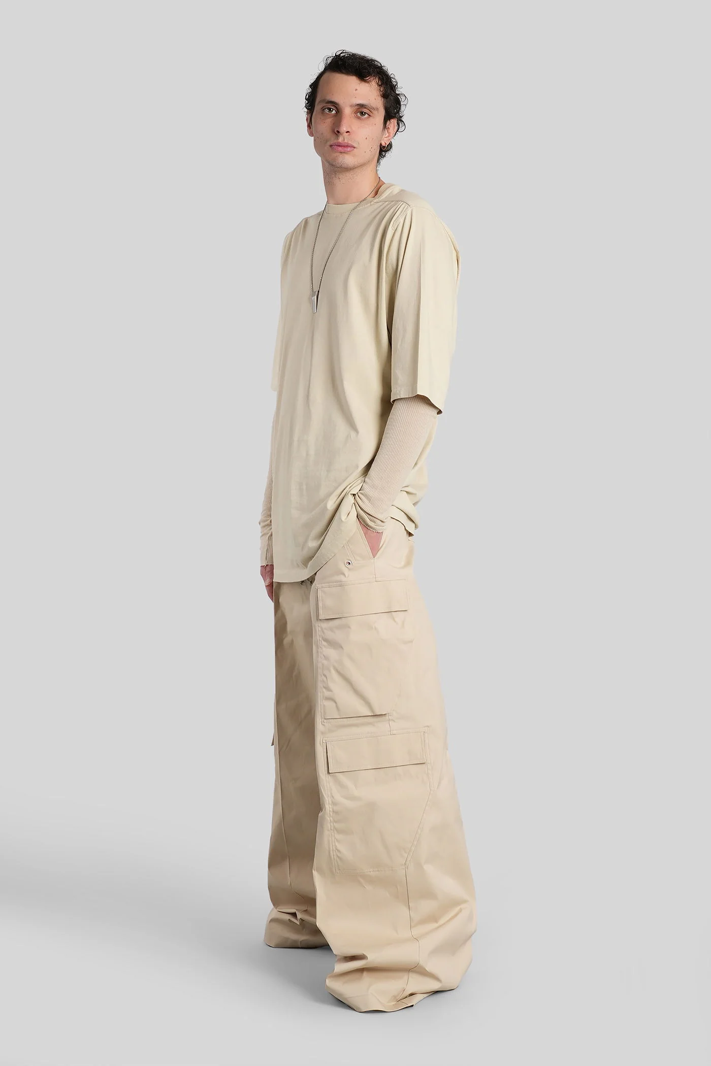 Cargobelas Pants in beige cotton - Image 2