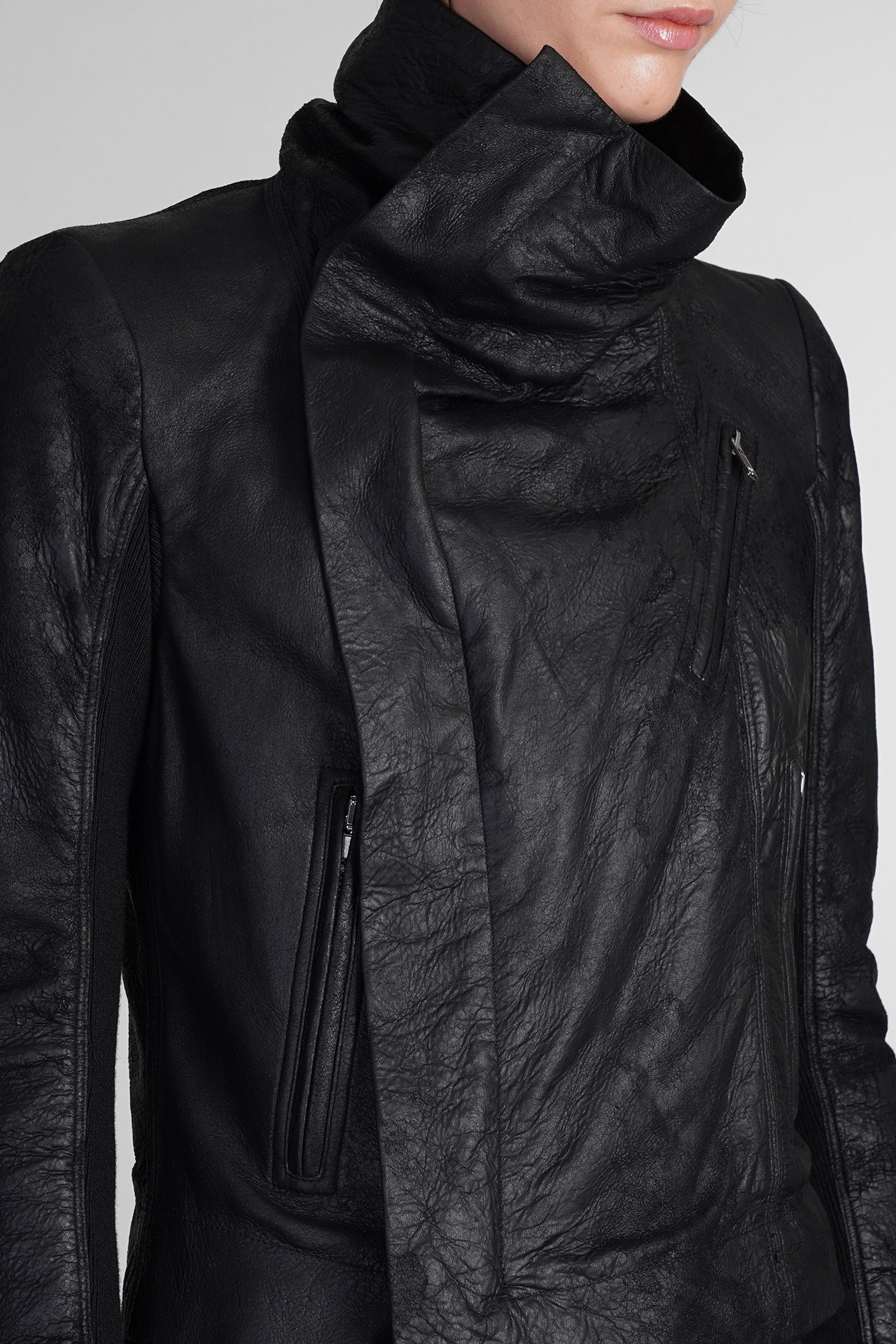 Classic biker Biker jacket in black leather - Image 5