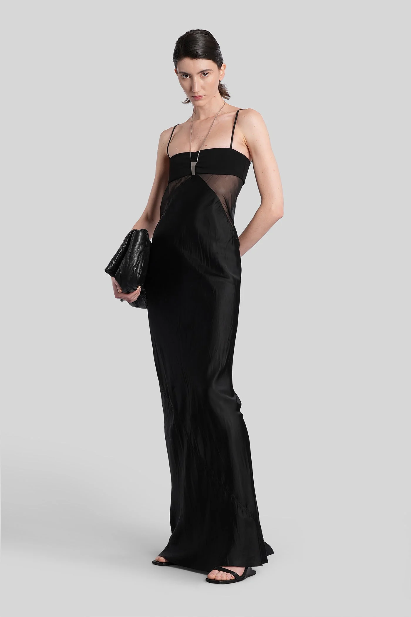 Combo slip gown Long dress in black polyamide polyester - Image 2