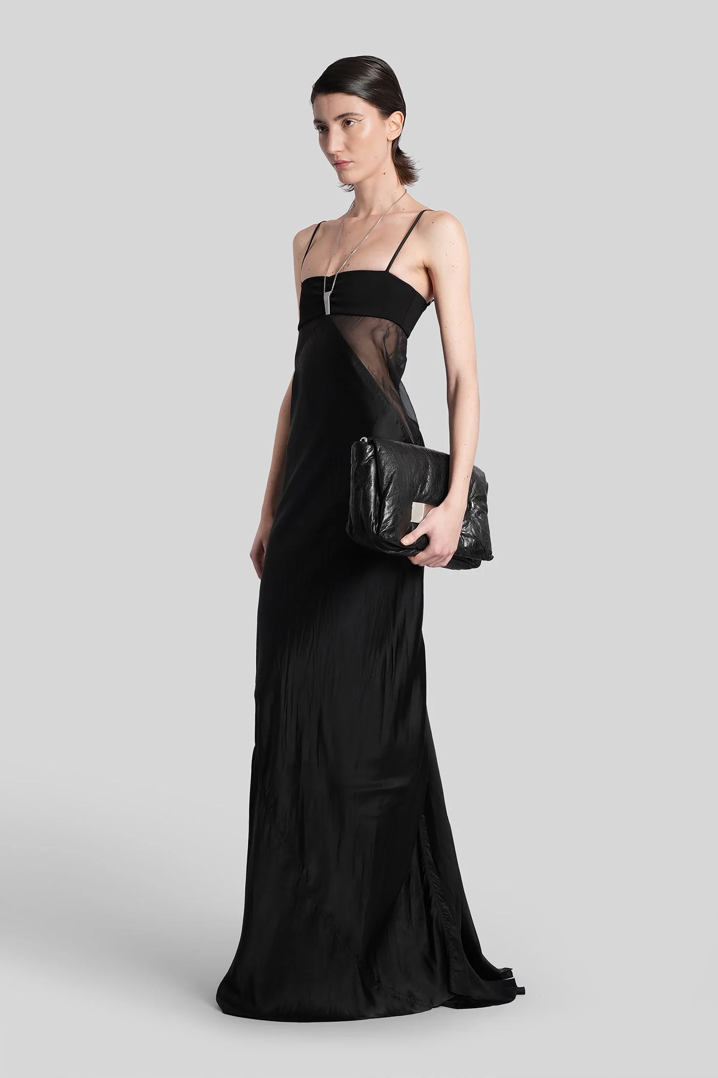 Combo slip gown Long dress in black polyamide polyester - Image 4