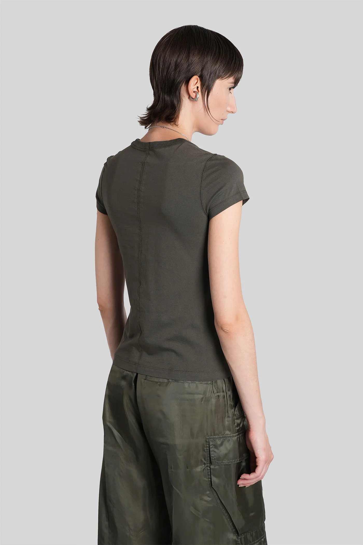 Cropped level t T-Shirt in green cotton - Image 3