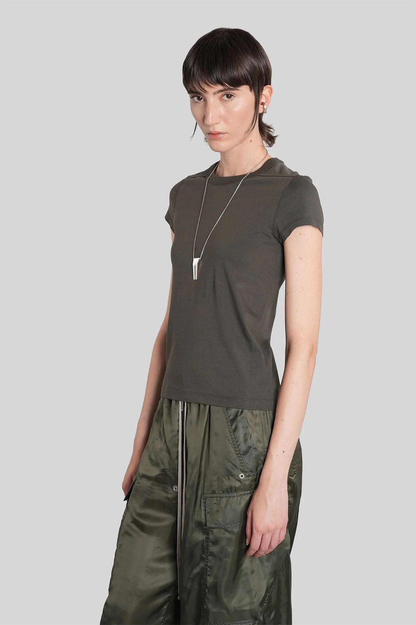 Cropped level t T-Shirt in green cotton - Image 4