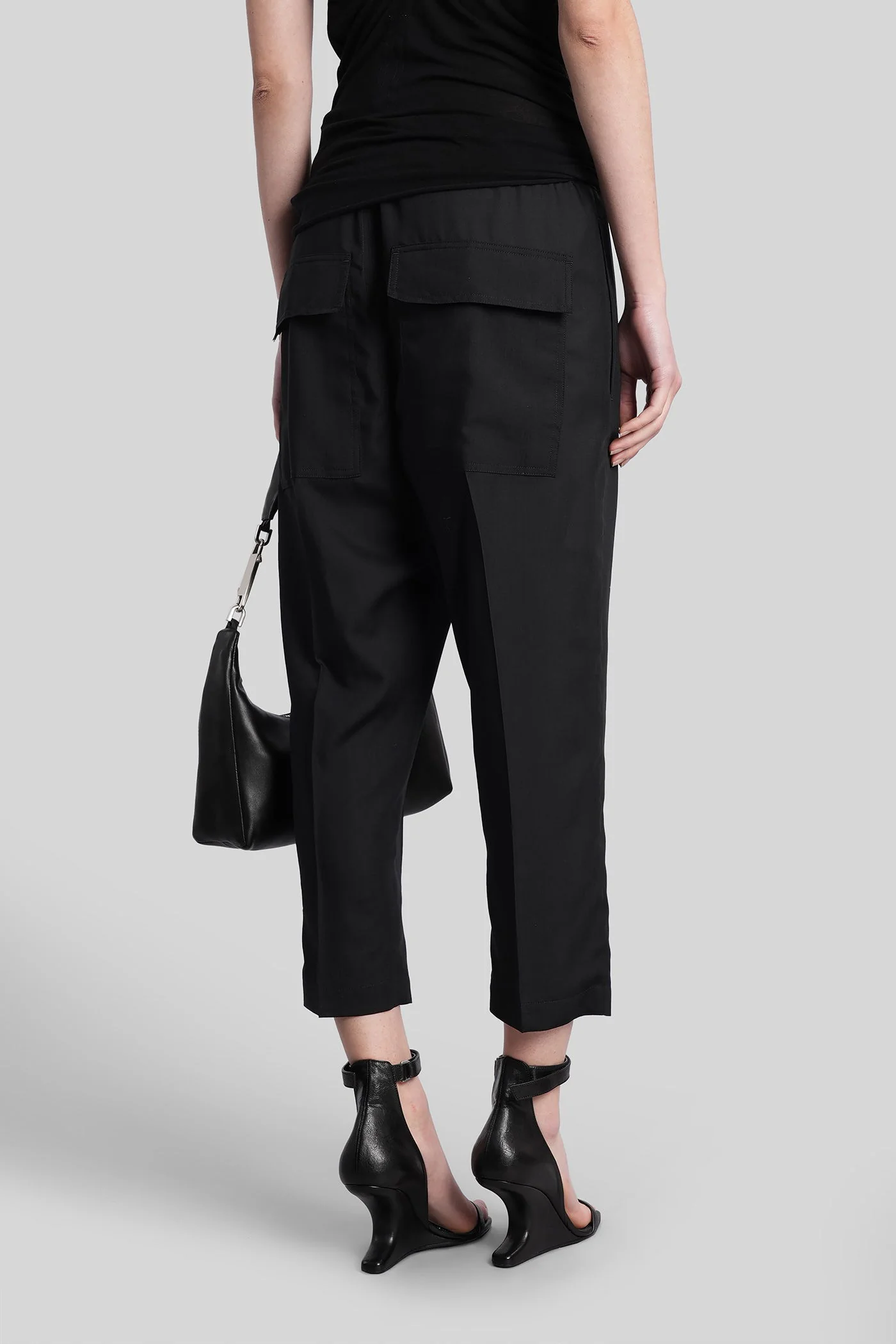 Drawstring astaires Pants in black wool - Image 3