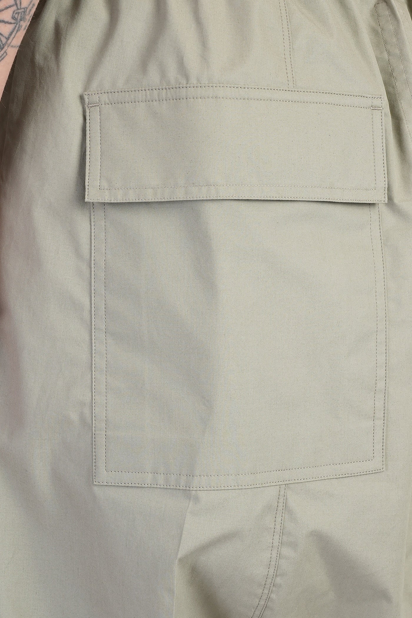 Drawstring long Pants in green cotton - Image 5