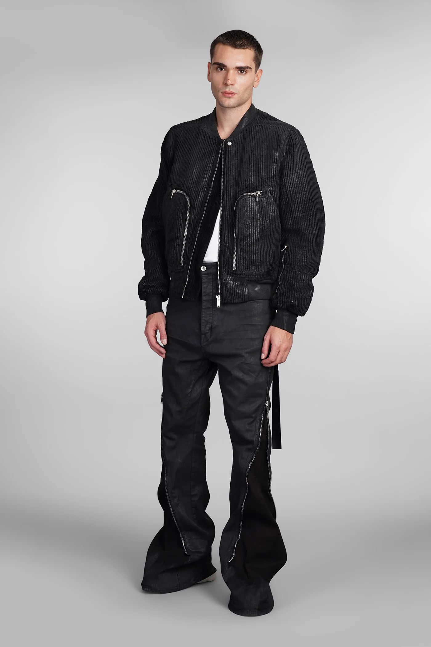 Bauhaus flight Bomber Jacket in black cotton - Image 2