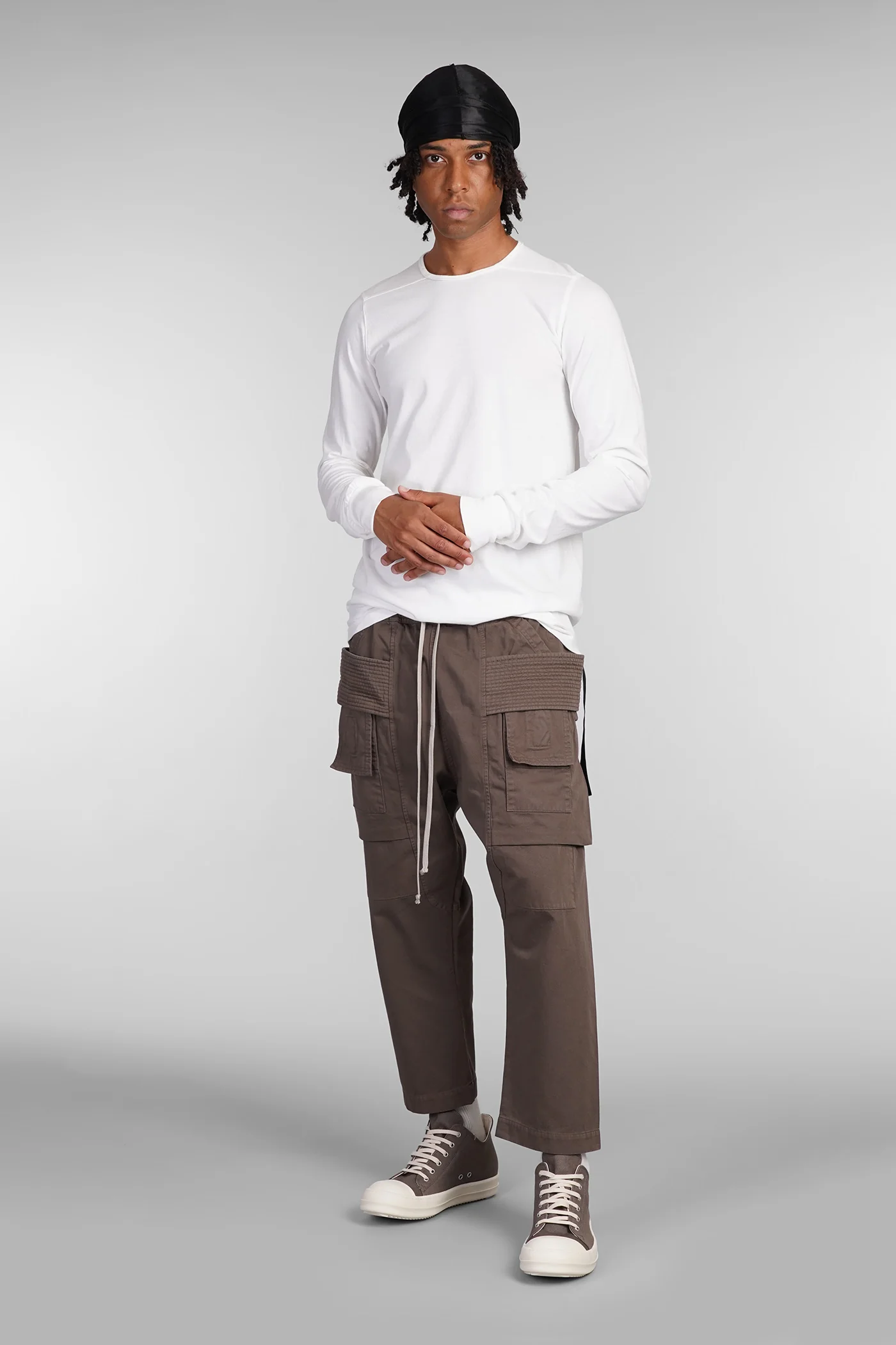Creatch cargo crop d Pants in brown cotton - Image 2