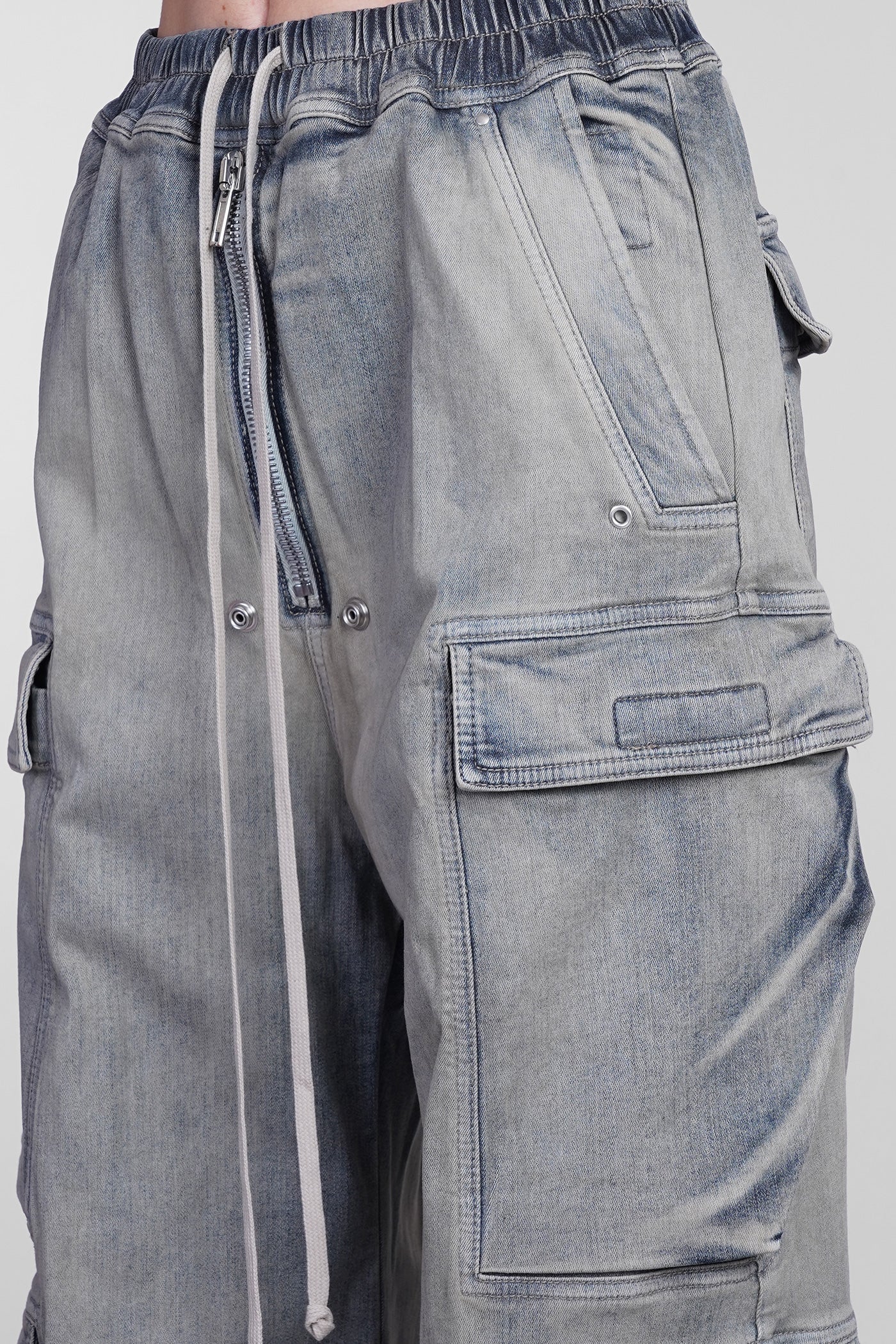 Double cargo jumbo Jeans in blue cotton - Image 5