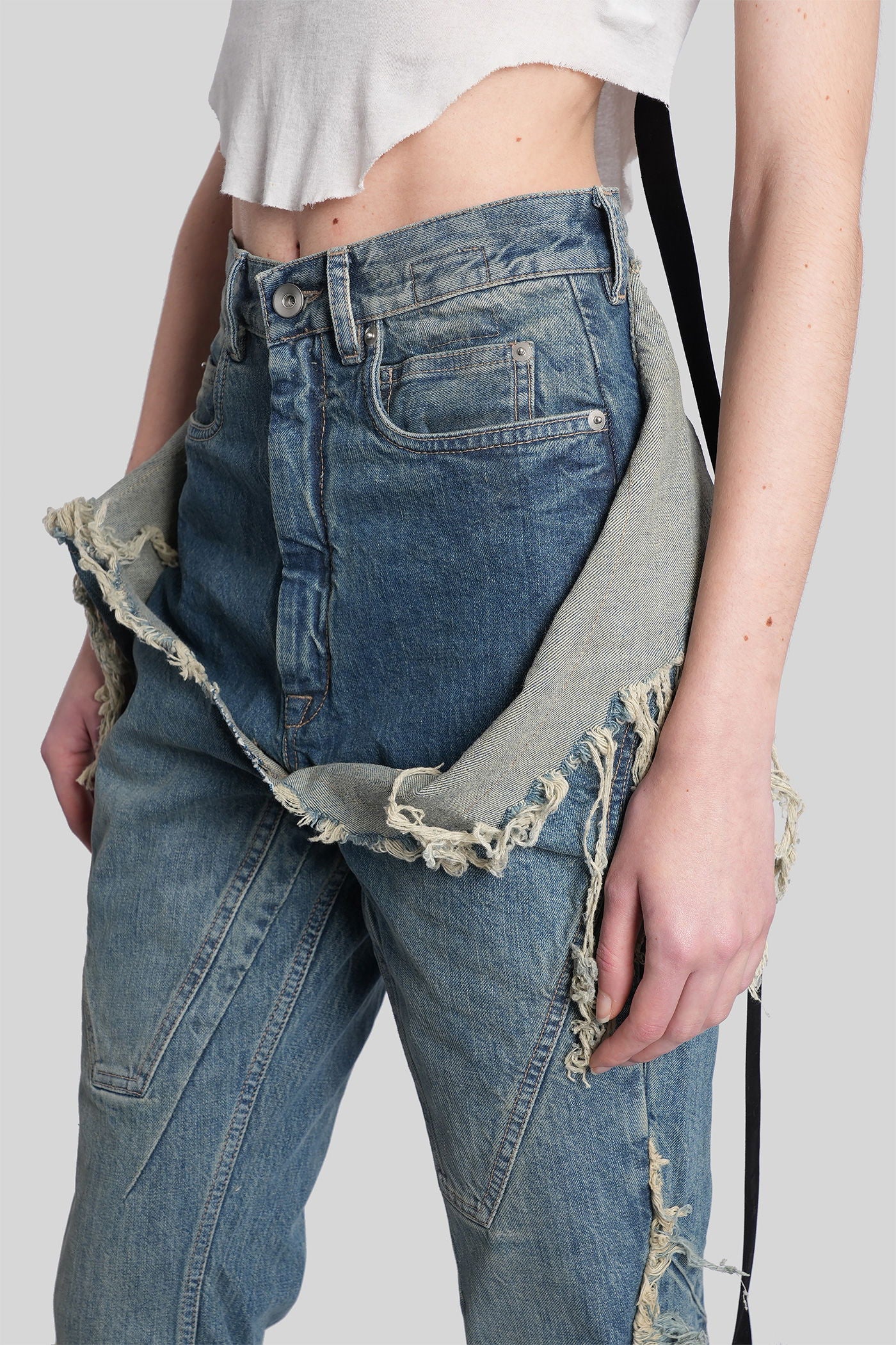 Slivered bootcut Jeans in blue cotton - Image 5
